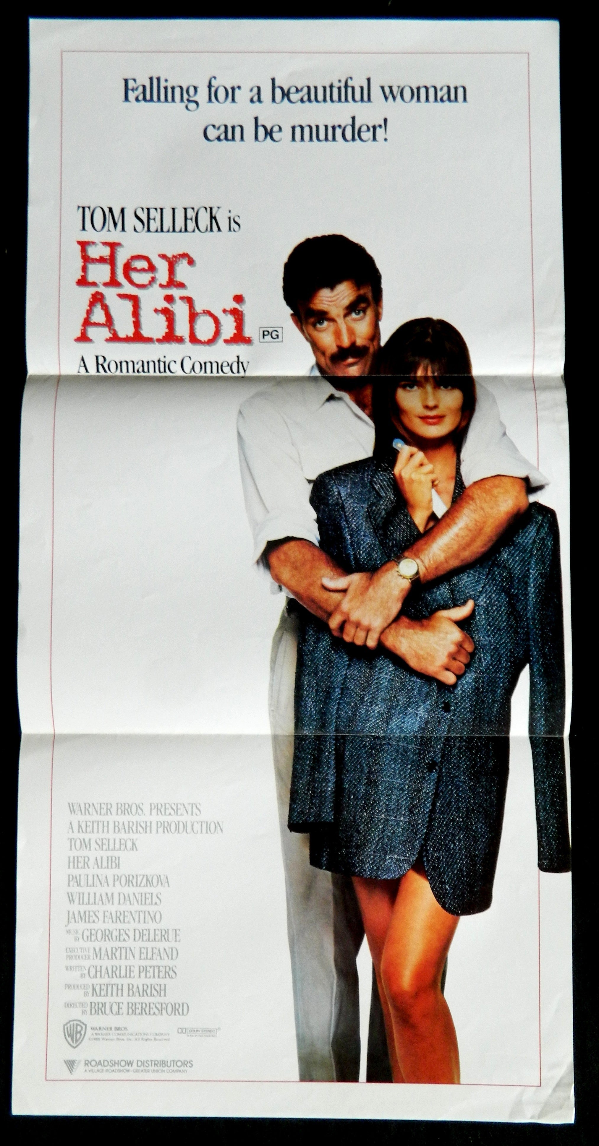 HER ALIBI  (1989)— Original Australian daybill movie poster.
