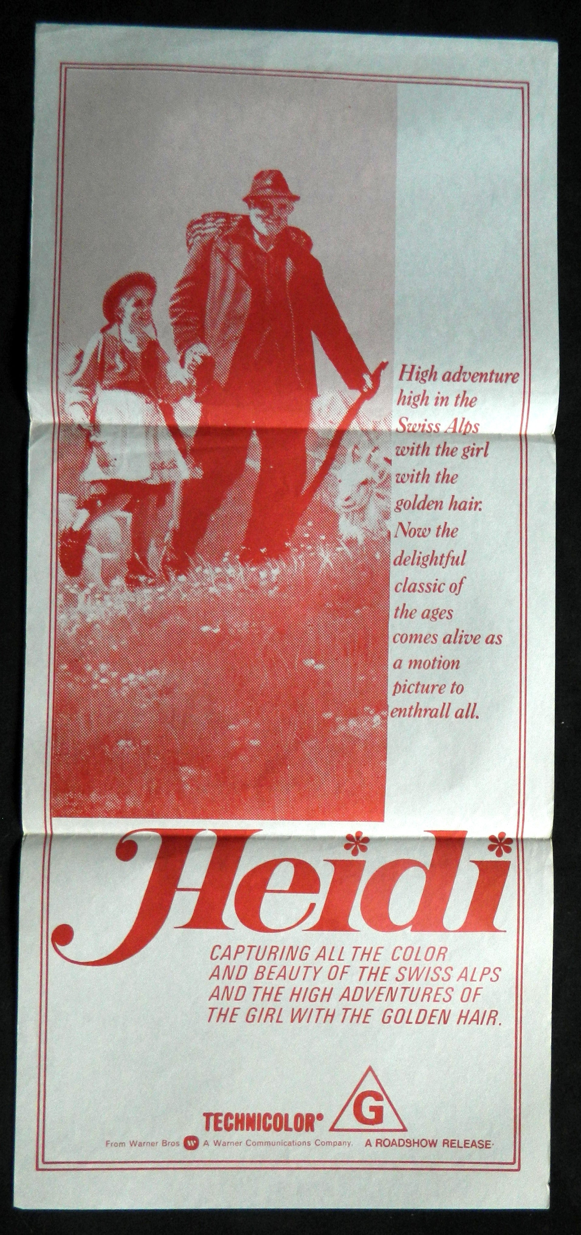 HEIDI   (1968)— Original Australian daybill movie poster.
