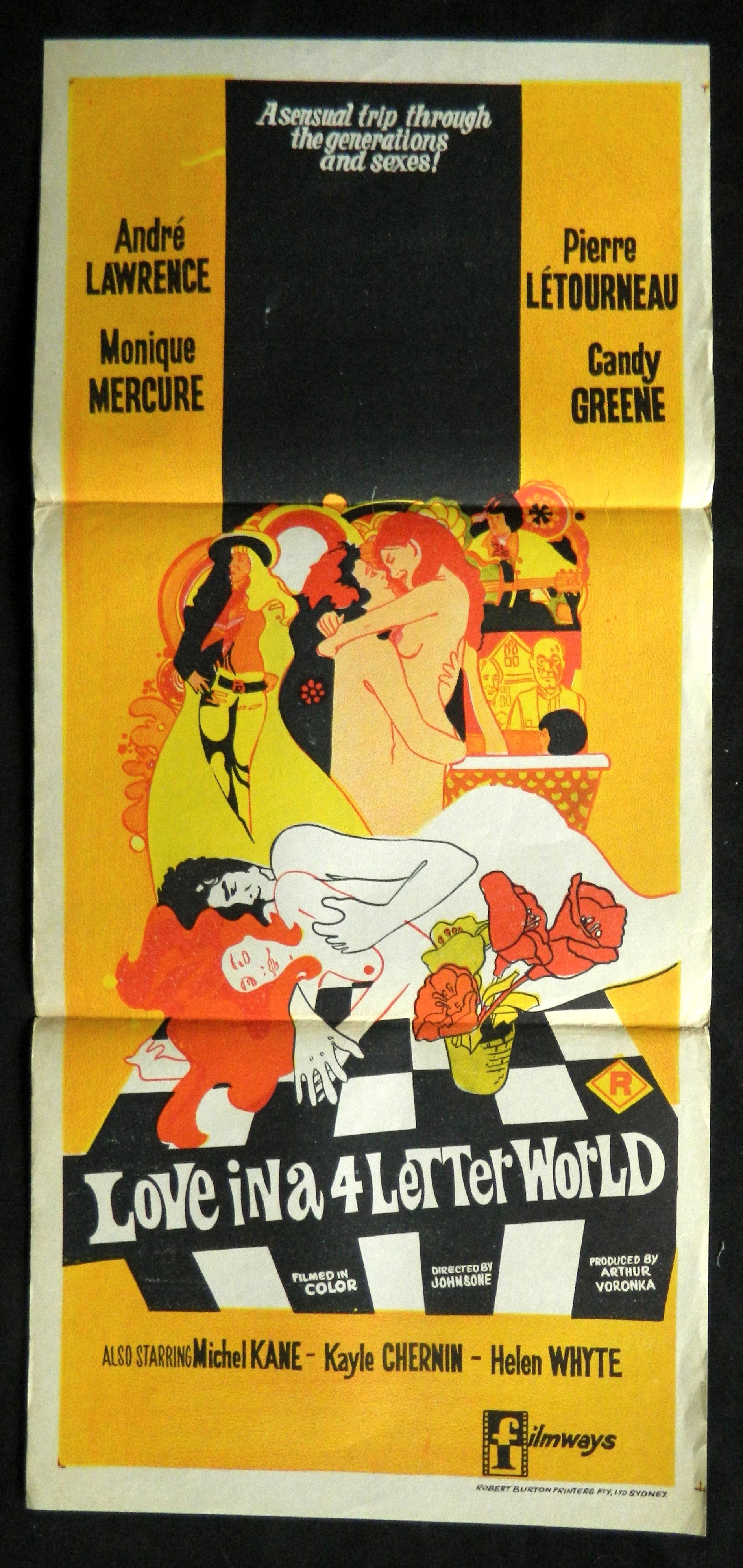LOVE IN A 4 LETTER WORLD (1970) — Original Australian daybill movie poster
