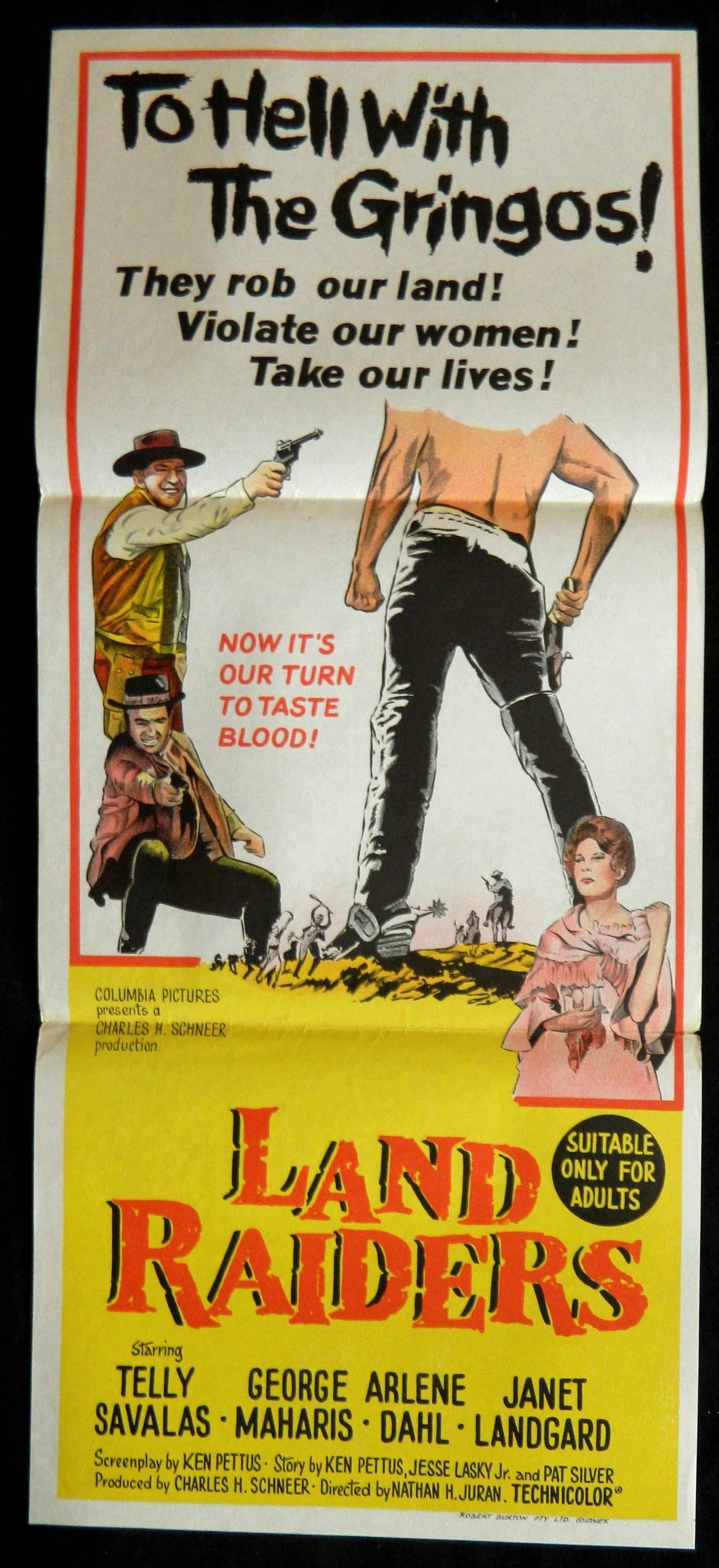 LAND RAIDERS (1969) — Original Australian daybill movie poster