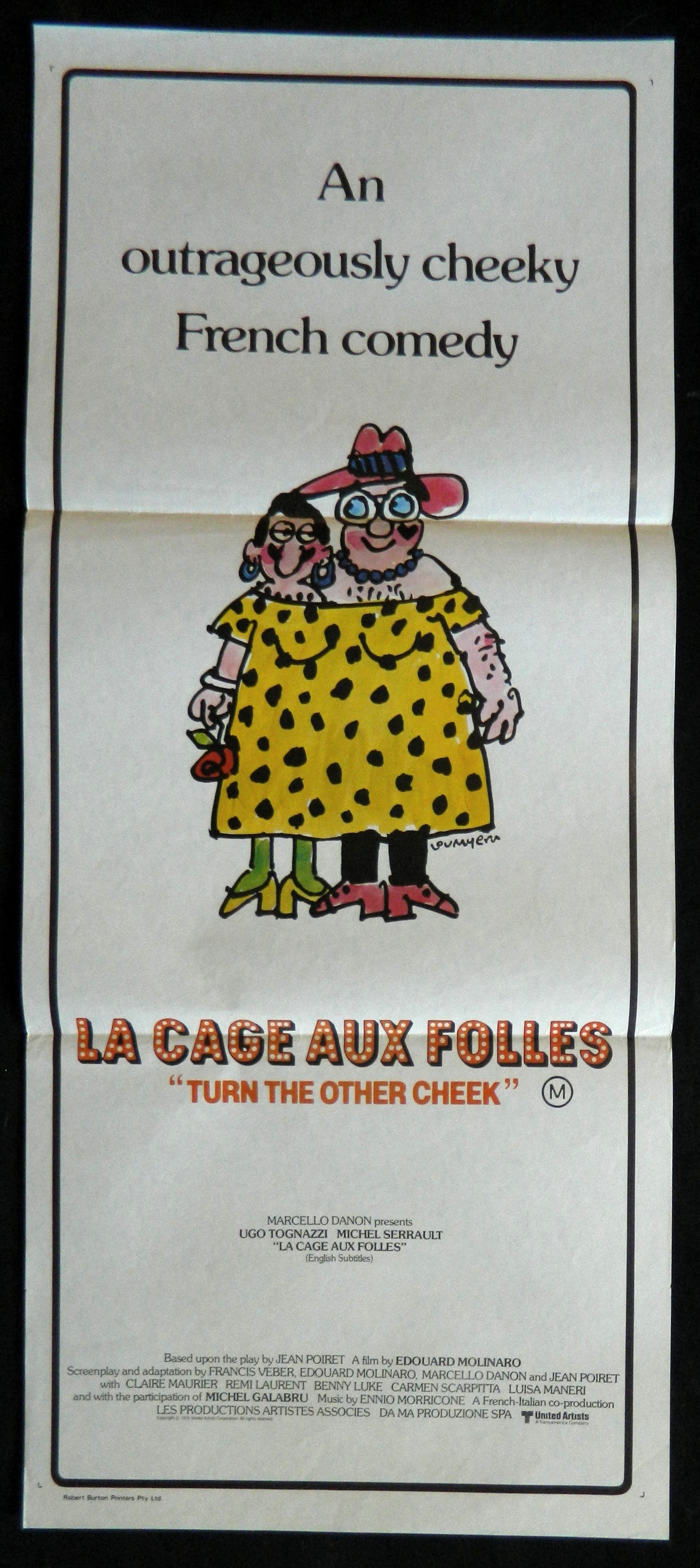 LA CAGE AUX FOLLES (1979) — Original Australian daybill movie poster