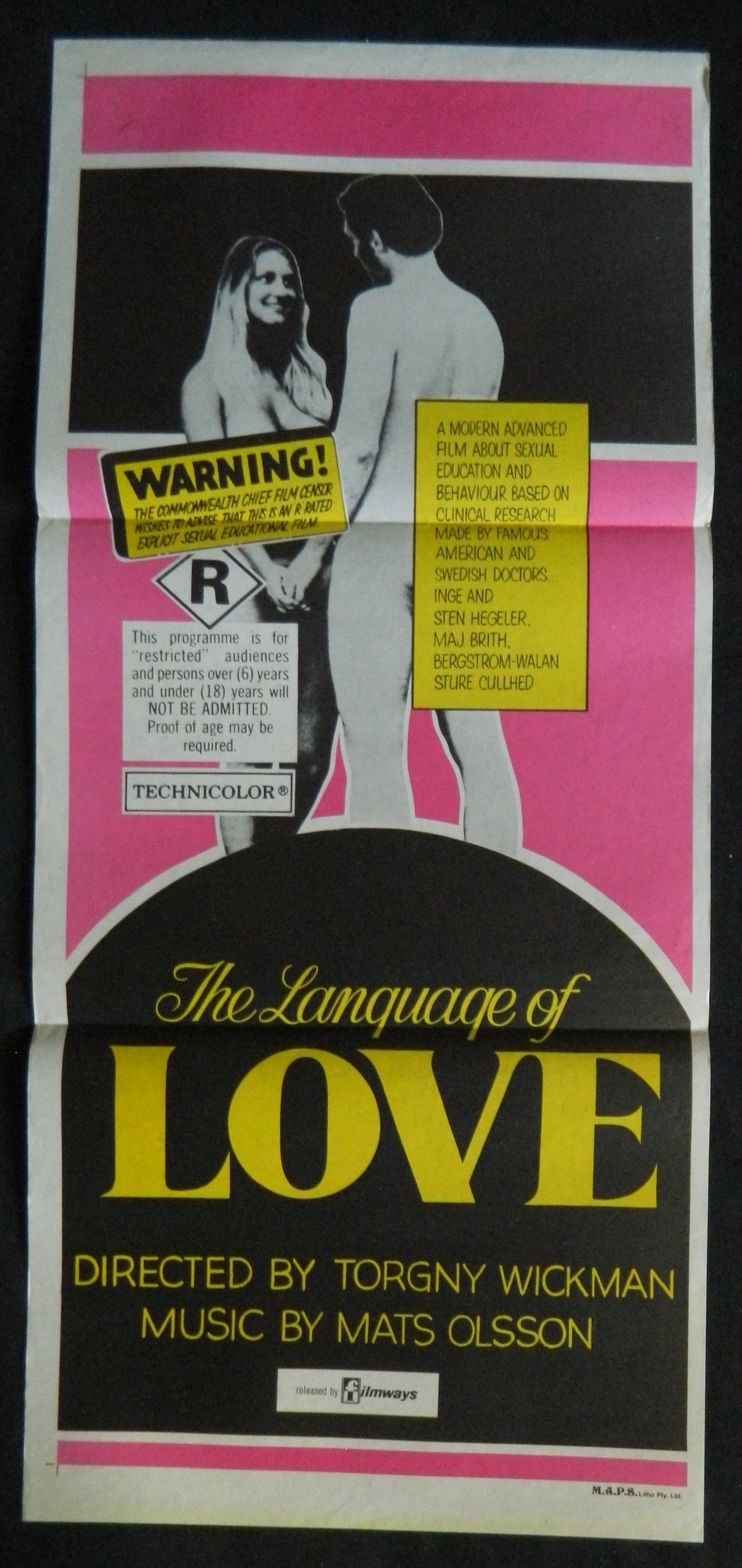 LANGUAGE OF LOVE (1973) — Original Australian daybill movie poster