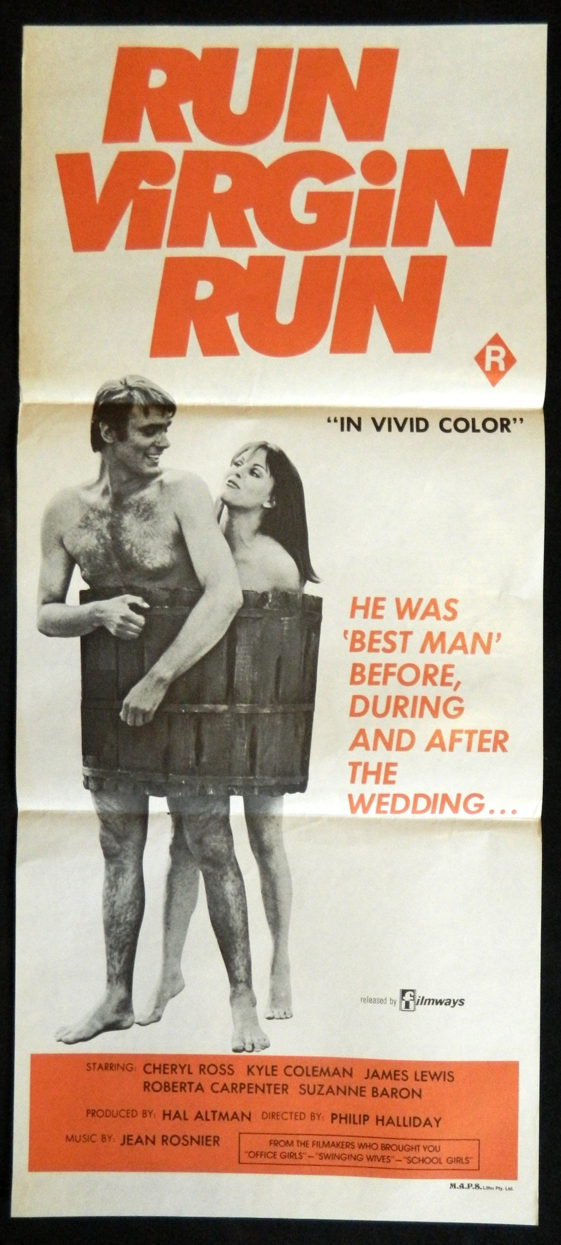 RUN VIRGIN RUN (1970) — Original Australian daybill movie poster