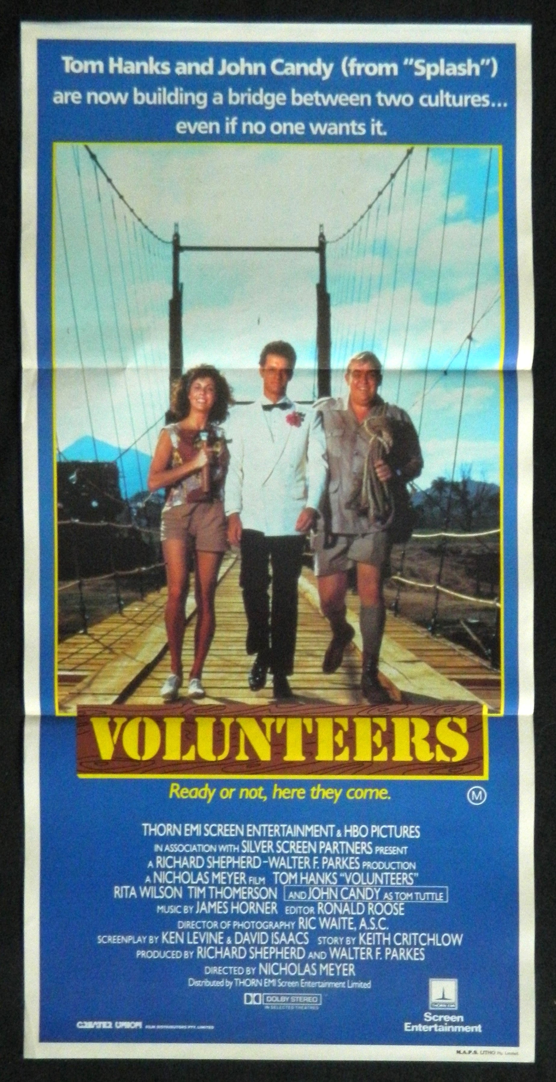VOLUNTEERS  (1985) — Original Australian daybill movie poster