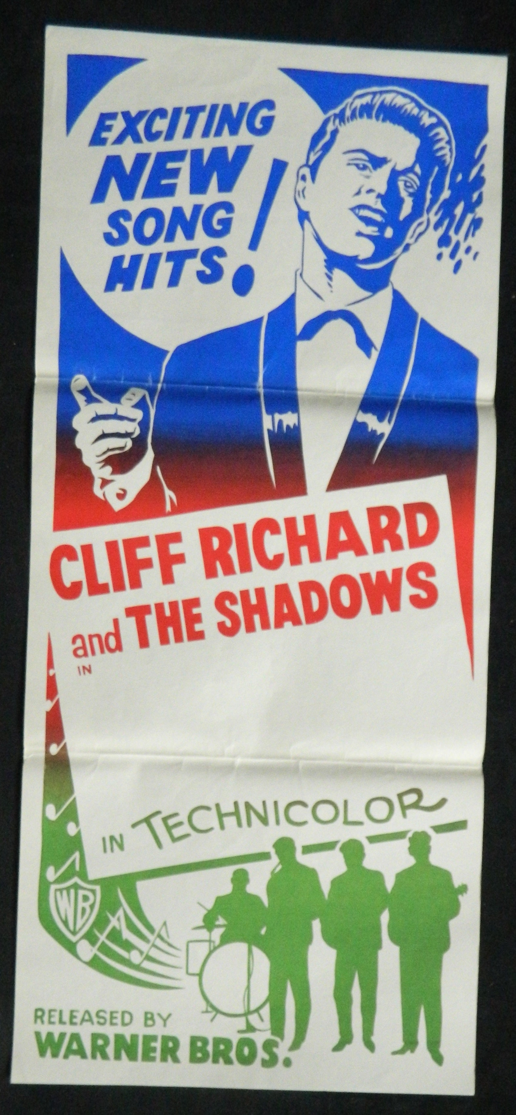 CLIFF RICHARD AND THE SHADOWS (1960)— Original Australian daybill movie poster.