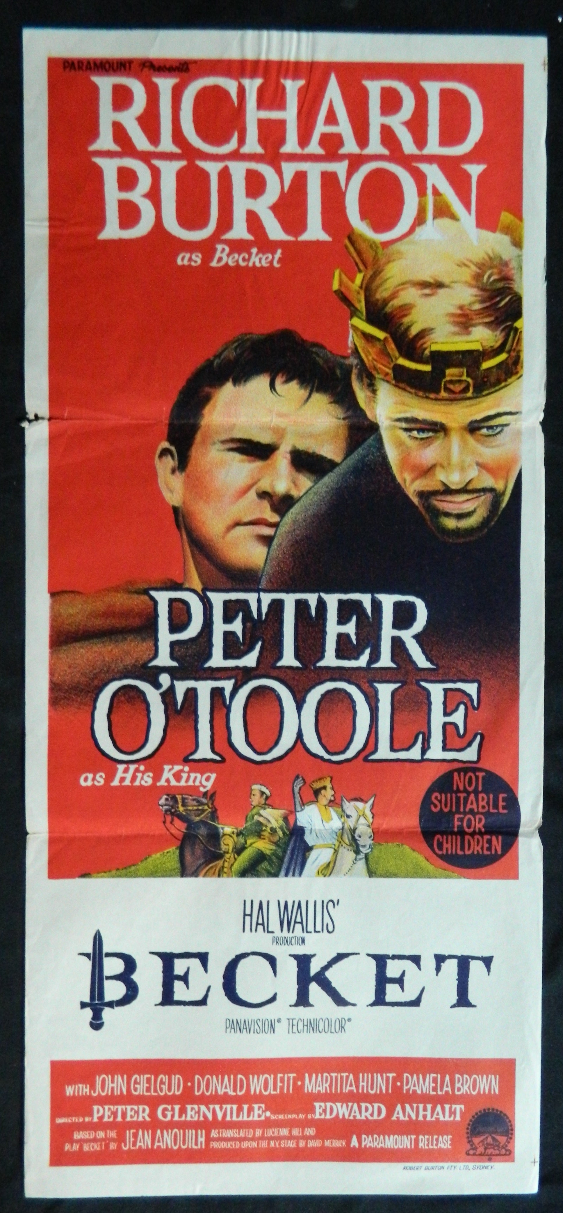 BECKET (1964)— Original Australian daybill movie poster.