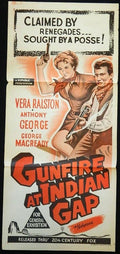 GUNFIRE AT INDIAN GAP (1957)— Original Australian daybill movie poster.