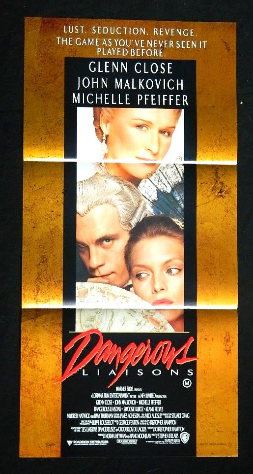 DANGEROUS LIASONS (1988)— Original Australian daybill movie poster.