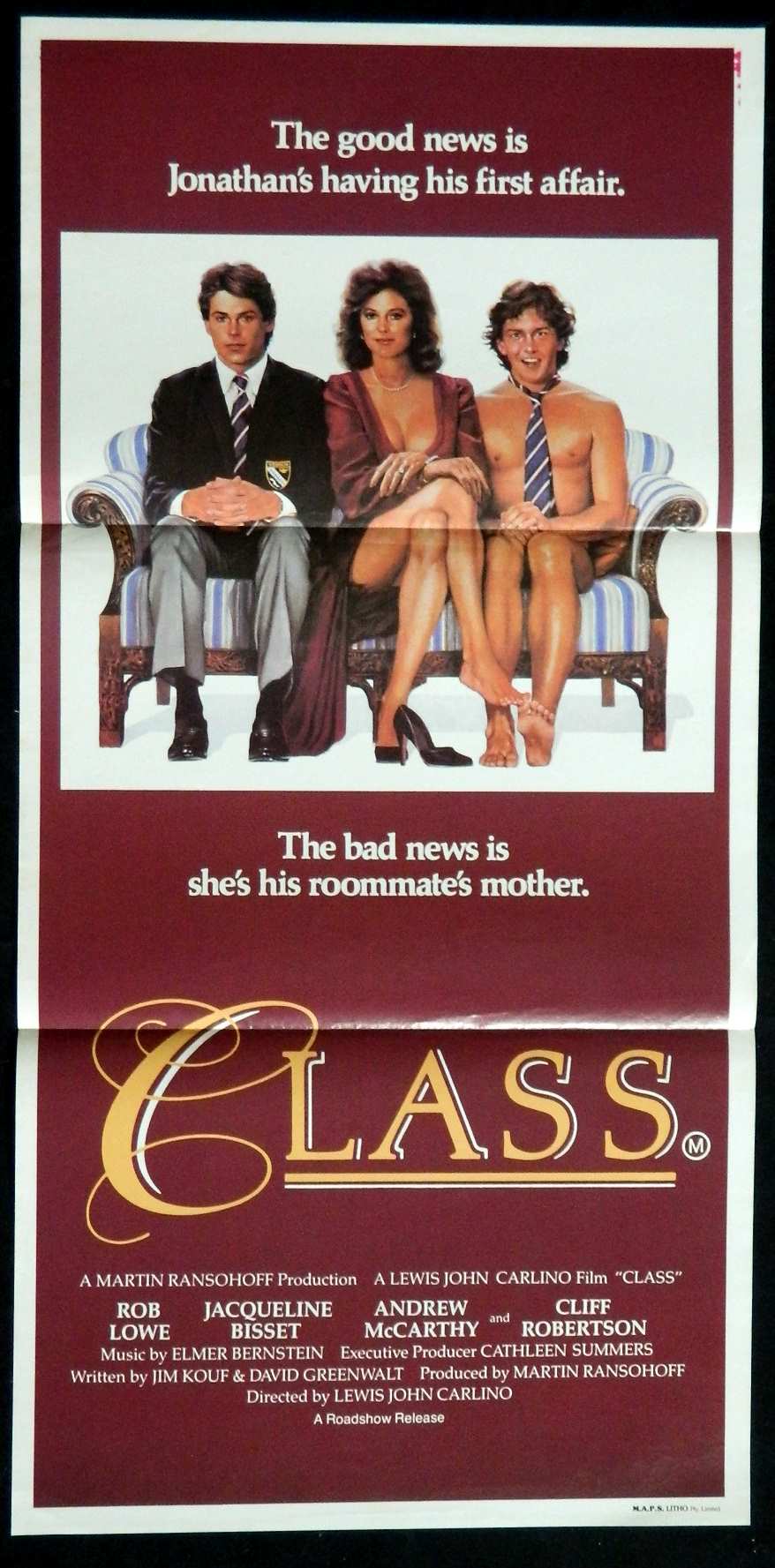 CLASS (1983)— Original Australian daybill movie poster.