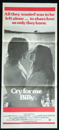 CRY FOR ME BILLY (1972)— Original Australian daybill movie poster.