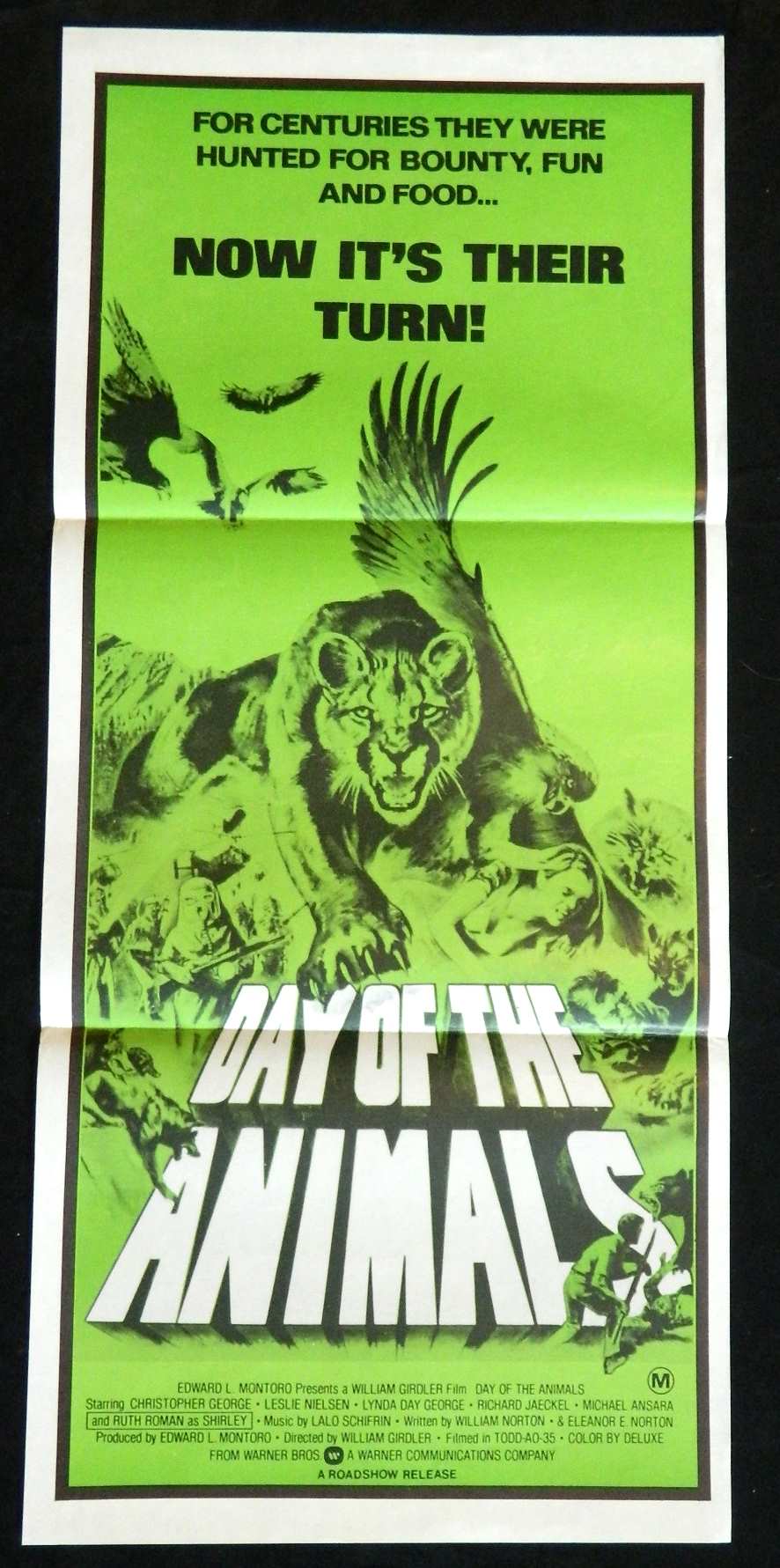 DAY OF THE ANIMALS  (1977)— Original Australian daybill movie poster.