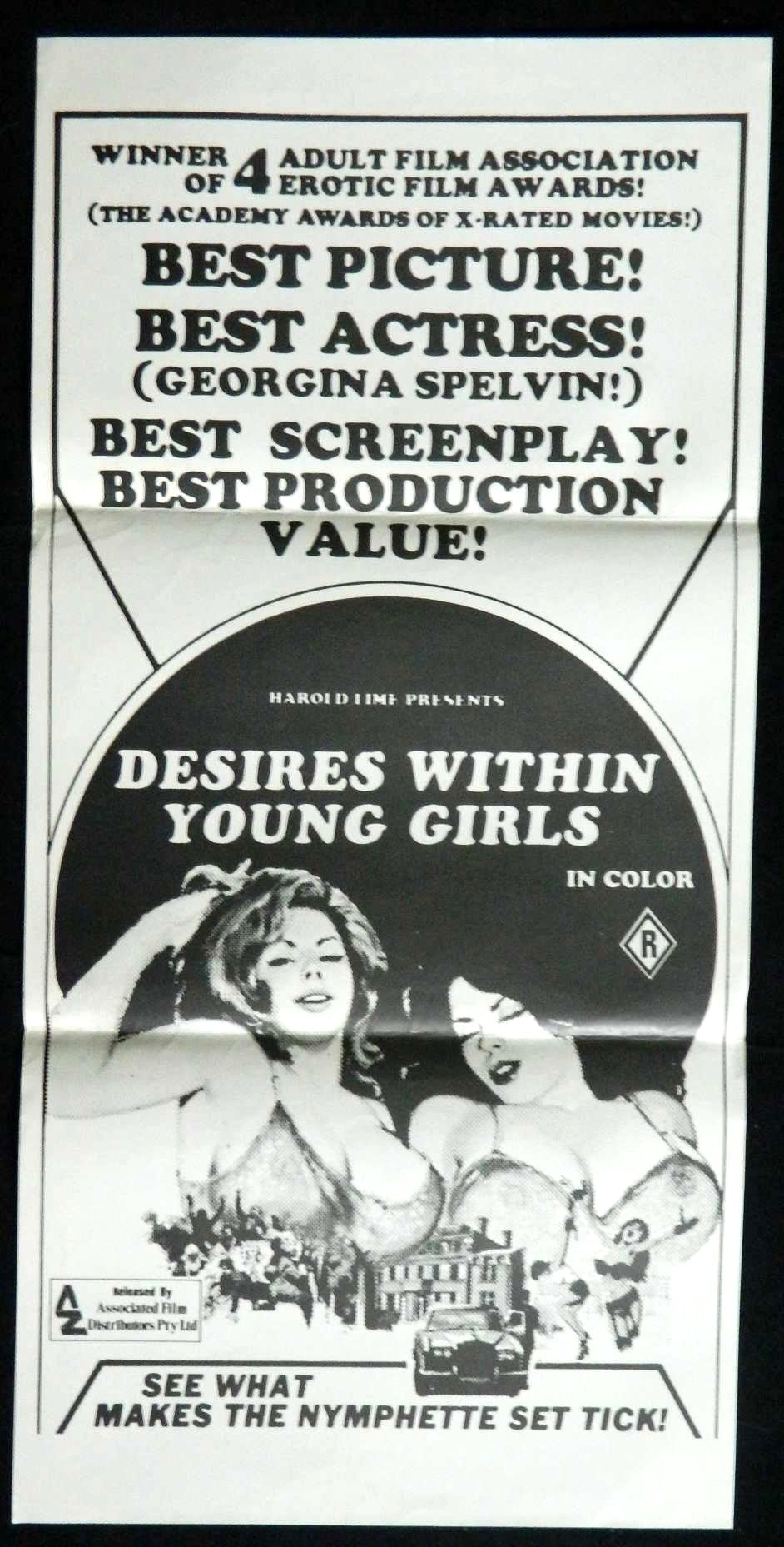 DESIRES WITHIN YOUNG GIRLS (1980)— Original Australian daybill movie poster.