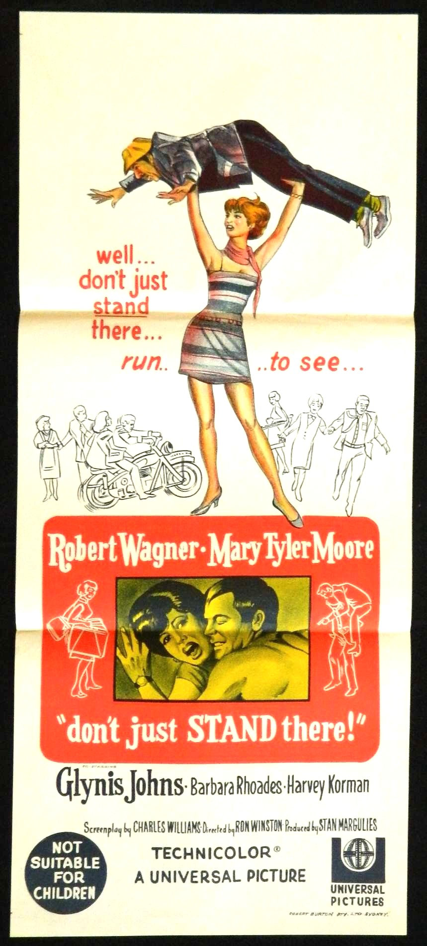 DON'T JUST STAND THERE (1968)— Original Australian daybill movie poster.