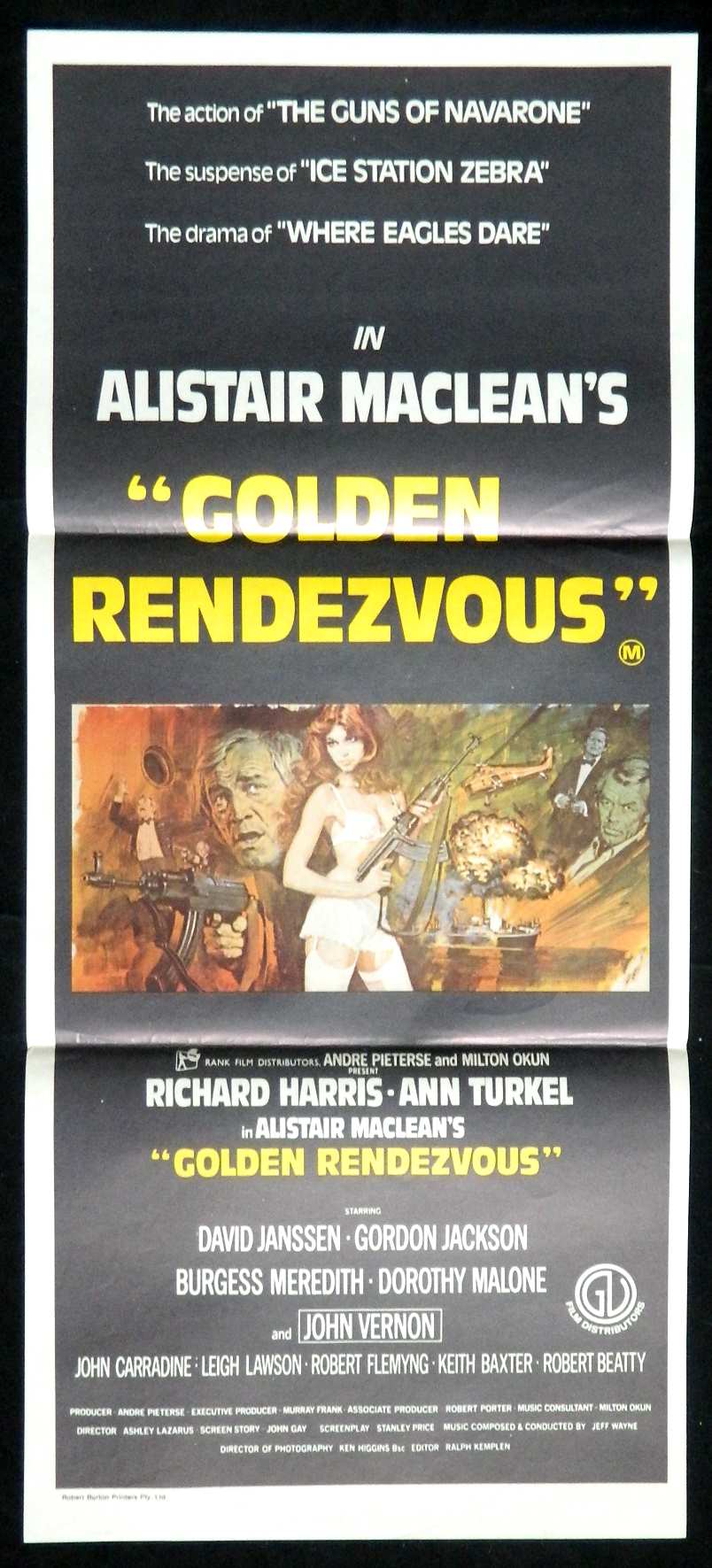 GOLDEN RENDEZVOUS (1977)— Original Australian daybill movie poster.