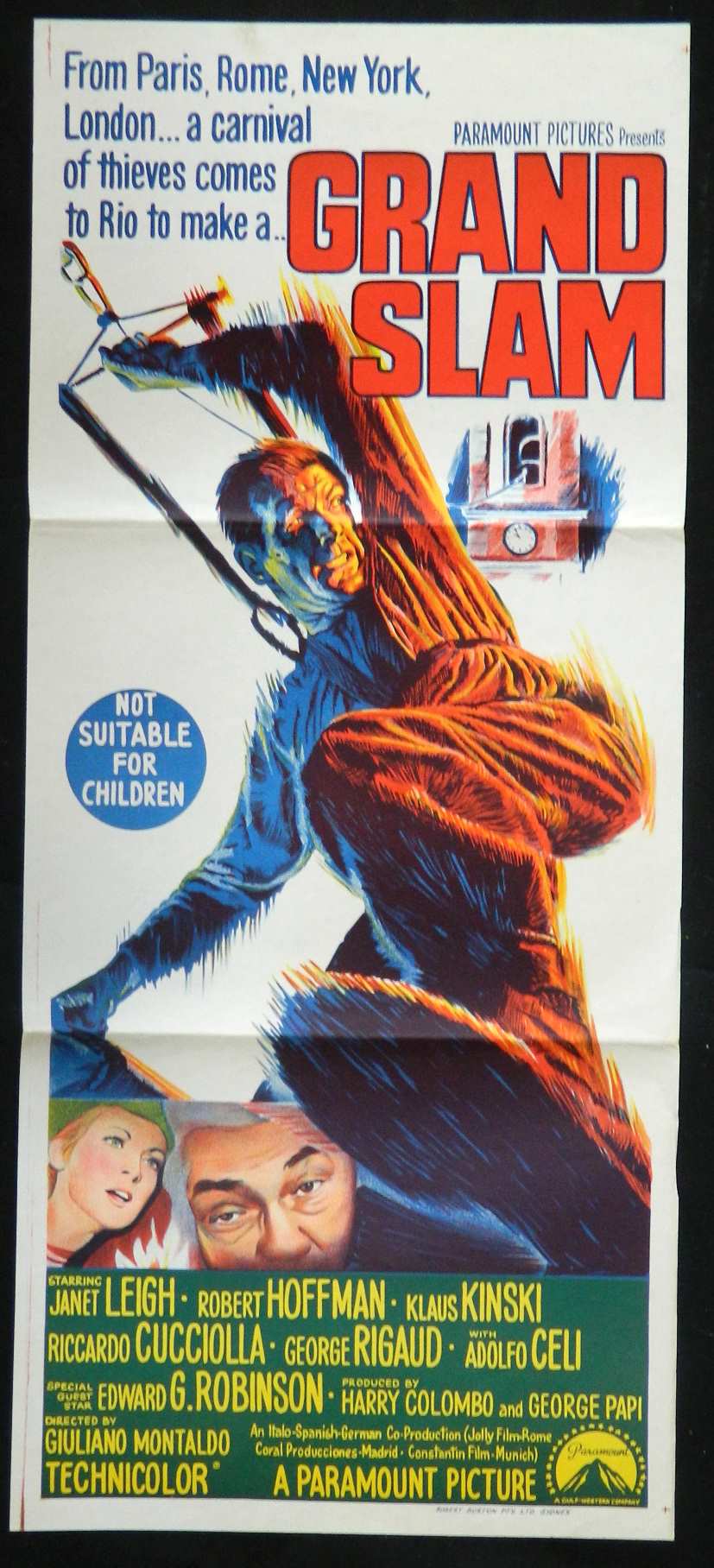 GRAND SLAM (1967)— Original Australian daybill movie poster.