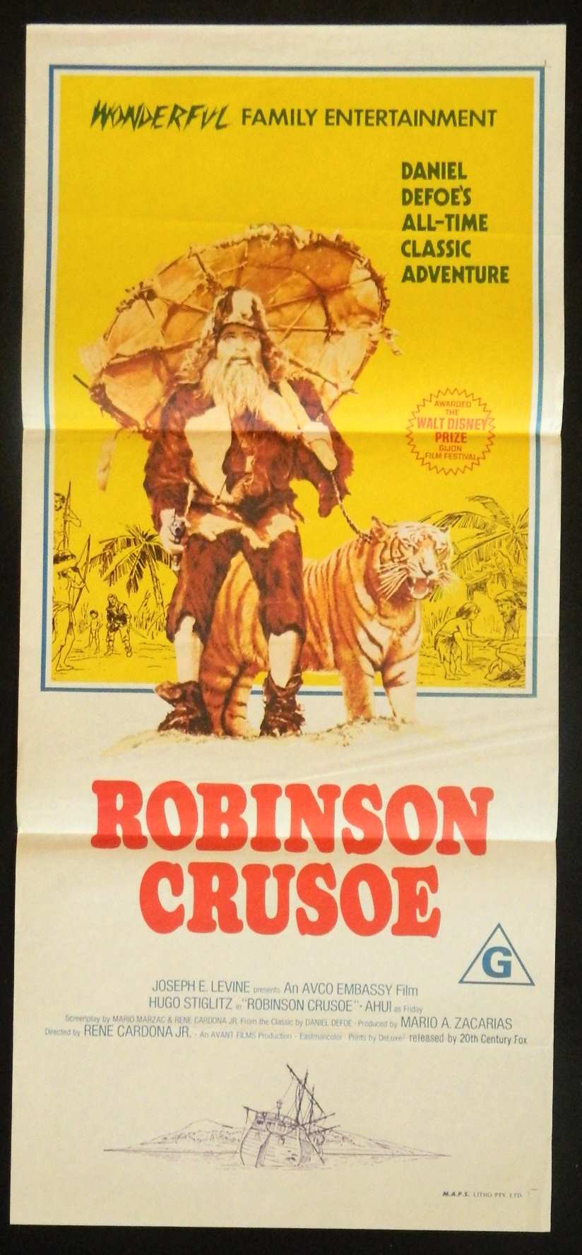 ROBINSON CRUSOE (1970) — Original Australian daybill movie poster