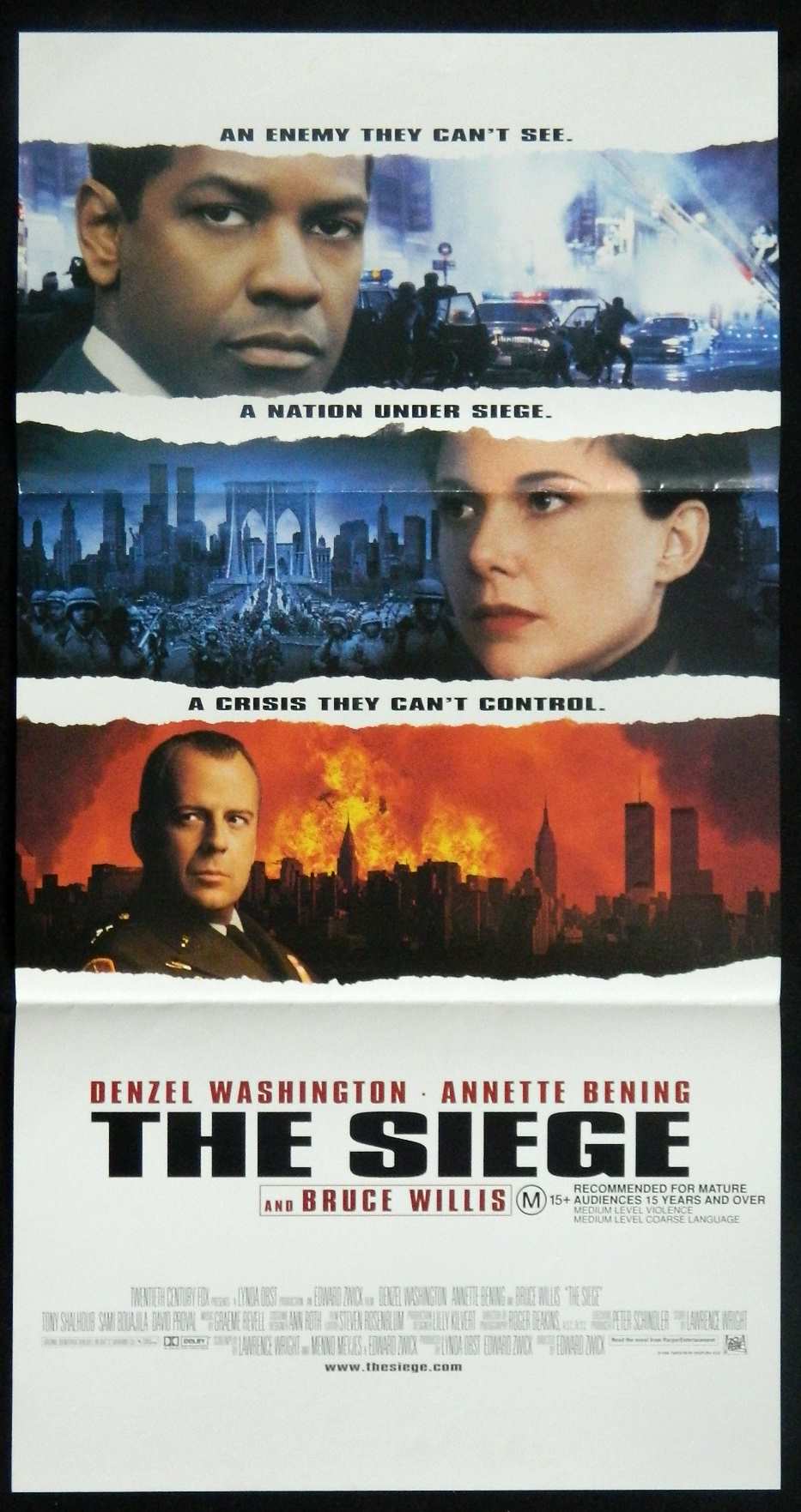 THE SIEGE  (1998) — Original Australian daybill movie poster