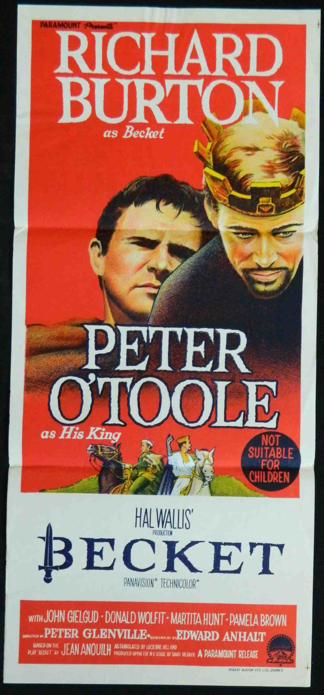 BECKET (1964)— Original Australian daybill movie poster.