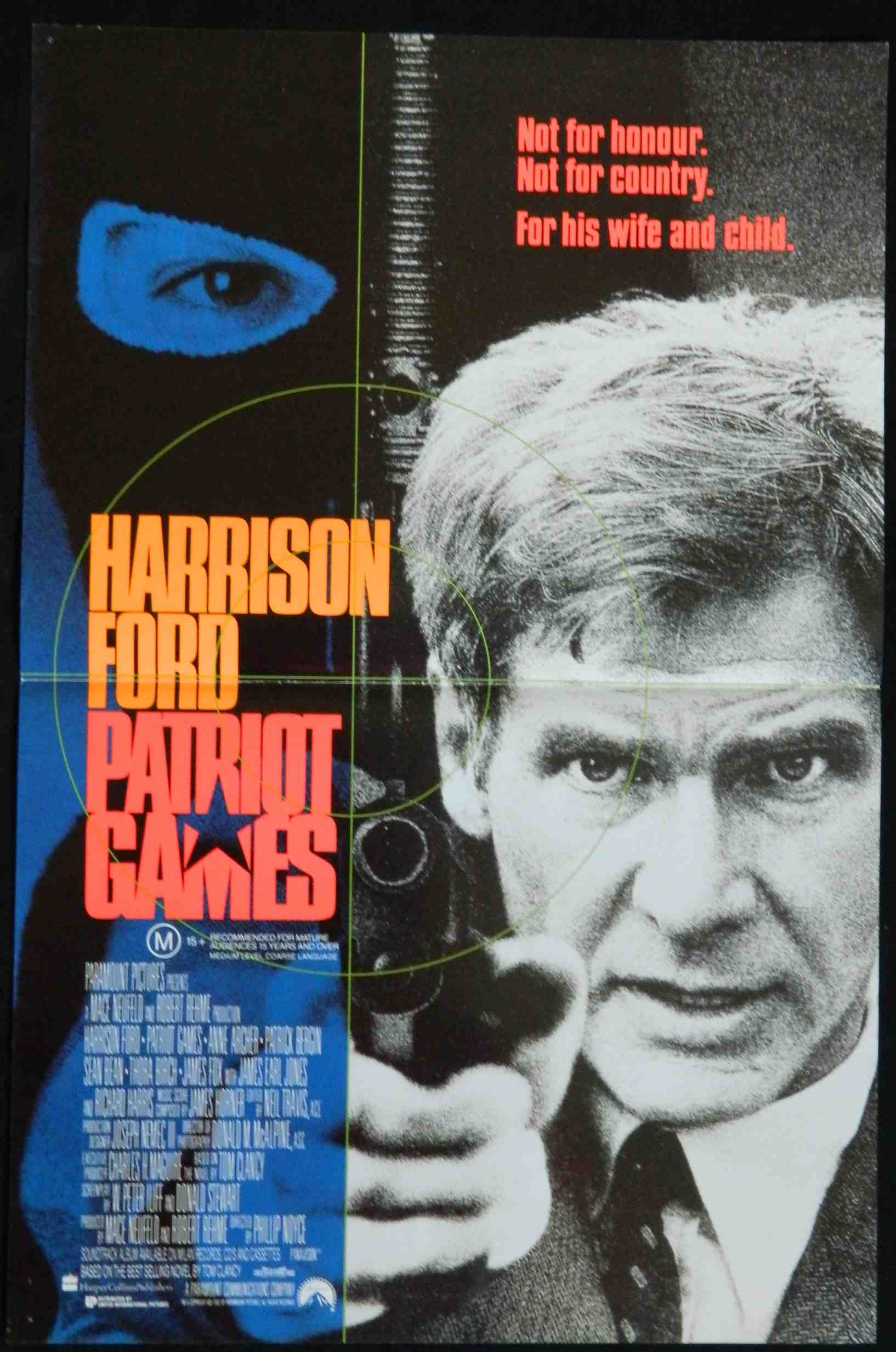 PATRIOT GAMES (1992) — Original Australian daybill movie poster