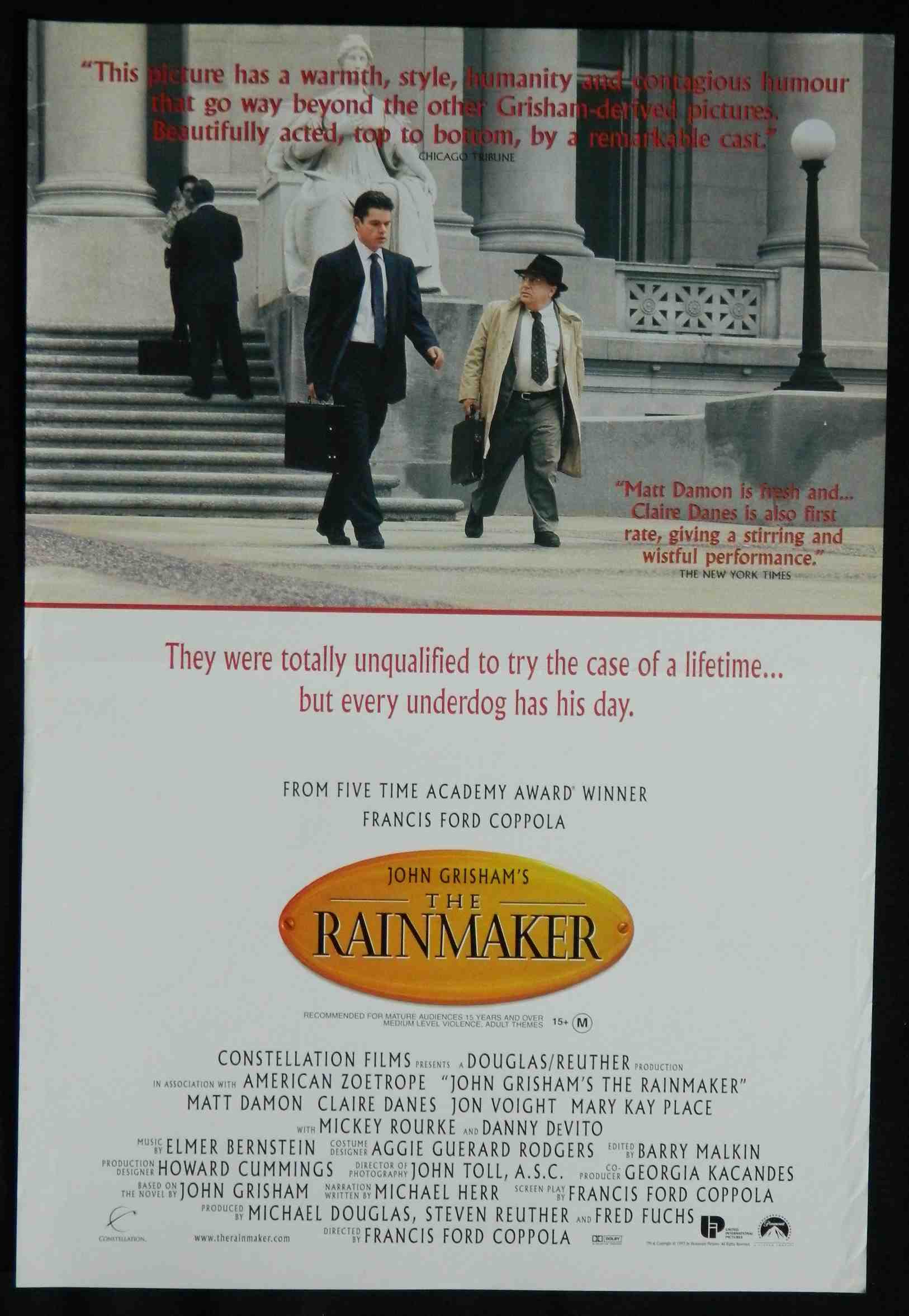 THE RAINMAKER (1997) — Original Australian daybill movie poster