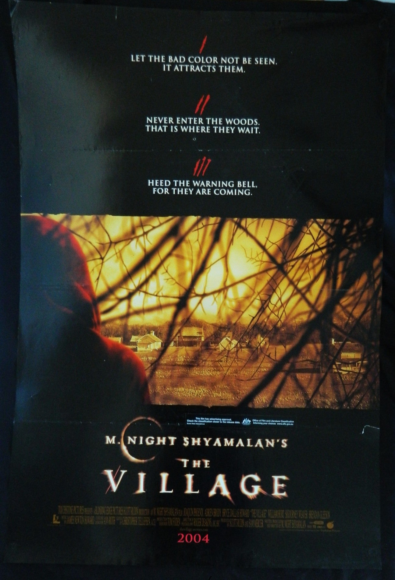 THE VILLAGE  (2004)— Original Australian one sheet movie poster.