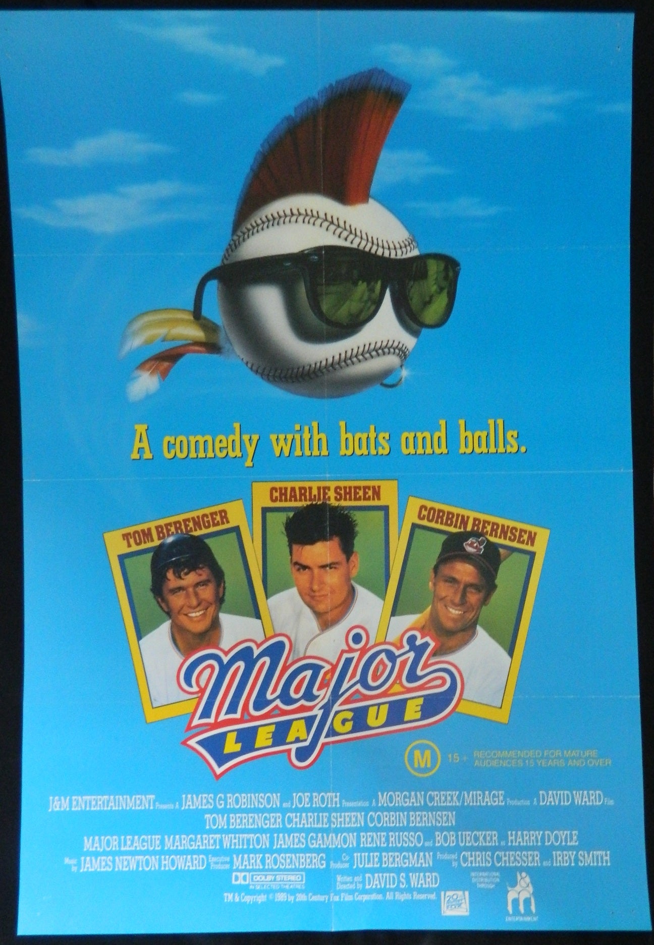 MAJOR LEAGUE (1989)— Original Australian one sheet movie poster.