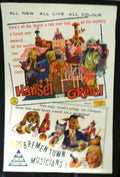 HANSEL & GRETEL + BREMEN TOWN MUSICIANS (1954)— Original Australian one sheet movie poster