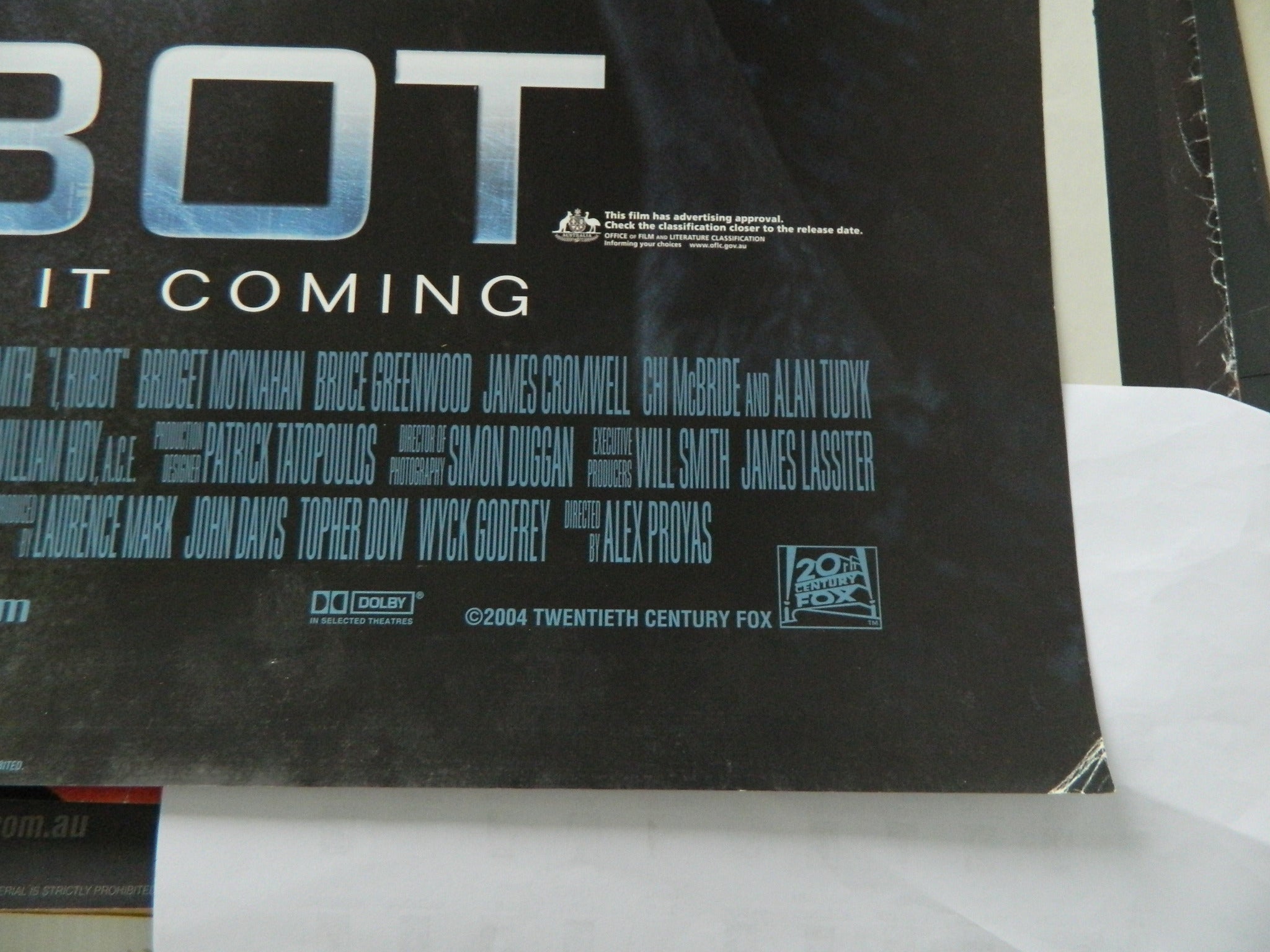I ROBOT  (2004)— Original Australian one sheet movie poster
