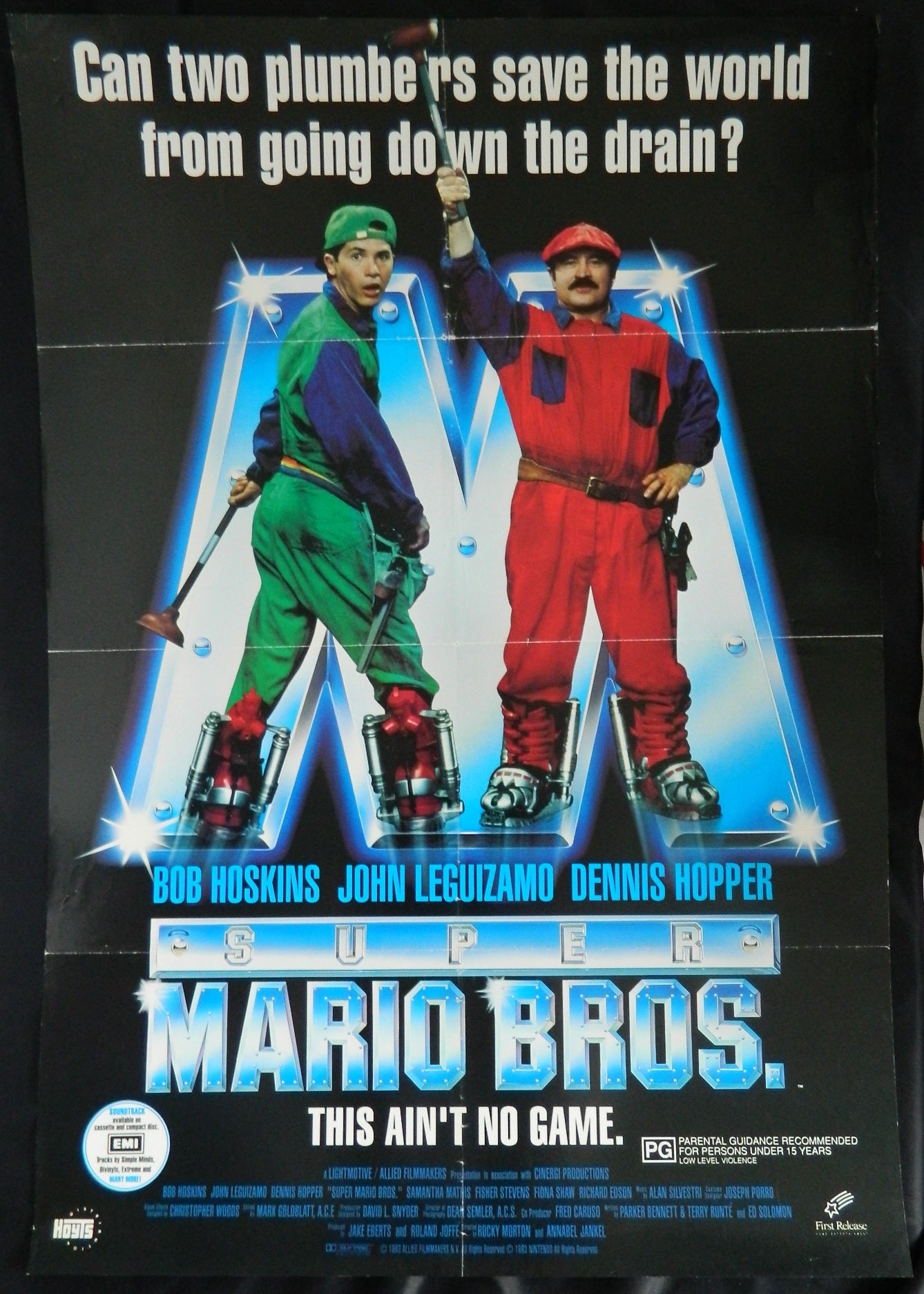 SUPER MARIO BROS (1993)— Original Australian one sheet movie poster.