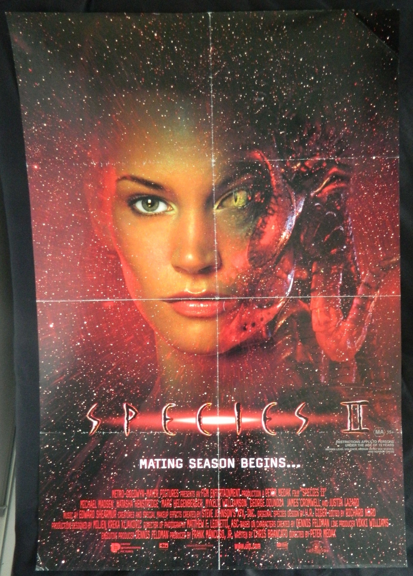 SPECIES 2  (1997)— Original Australian one sheet movie poster