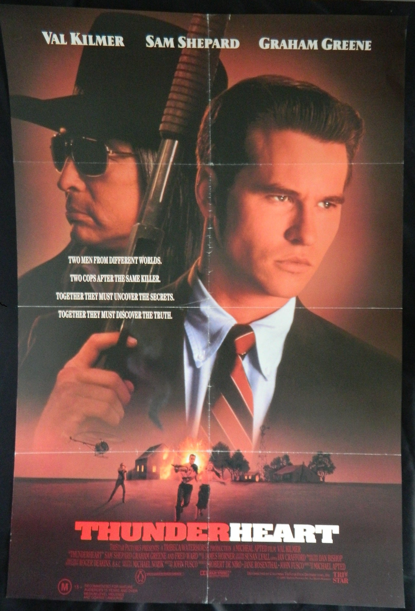 THUNDERHEART (1992) — Original Australian one sheet movie poster