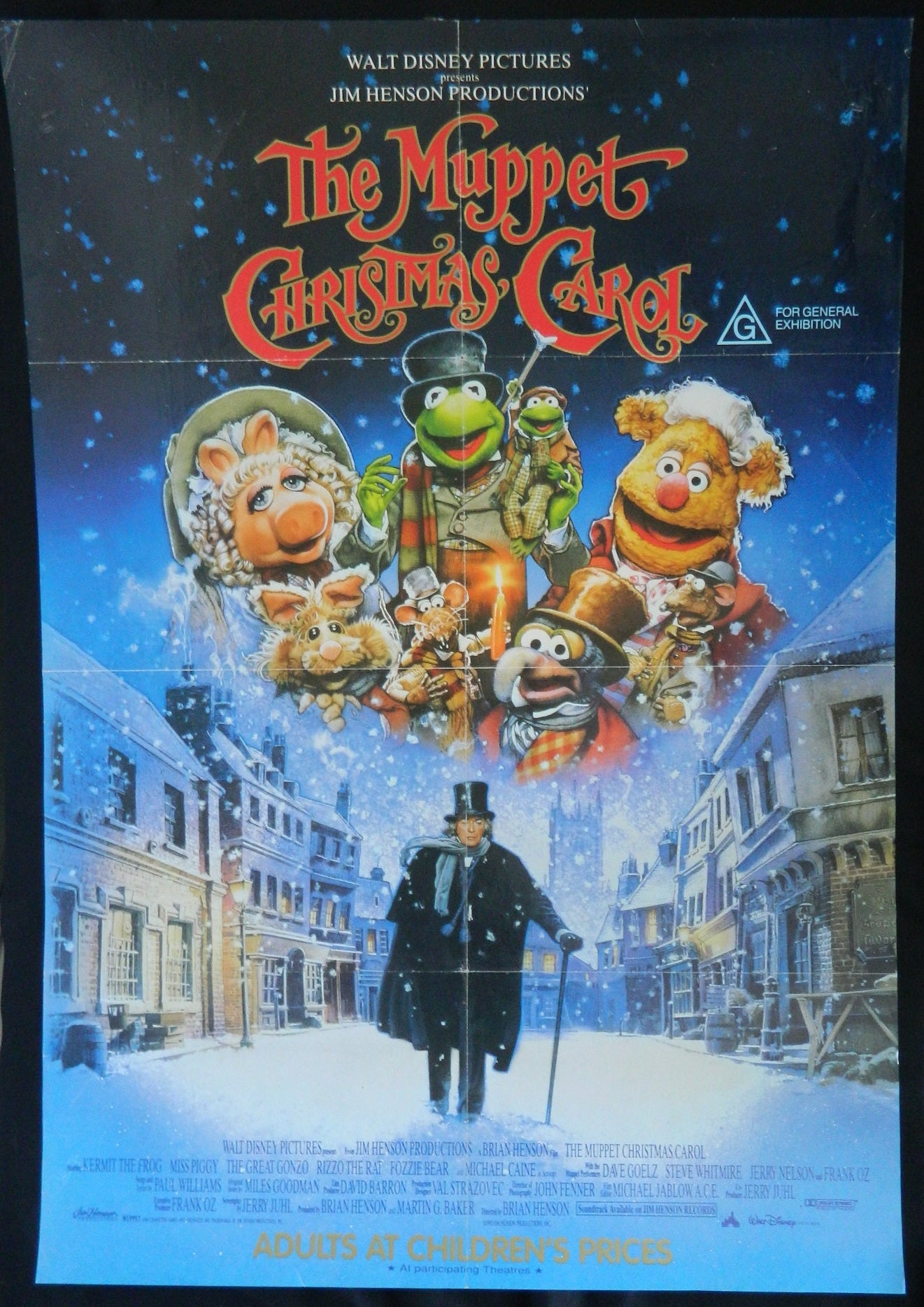 MUPPETS CHRISTMAS CAROL (1992)— Original Australian one sheet movie poster