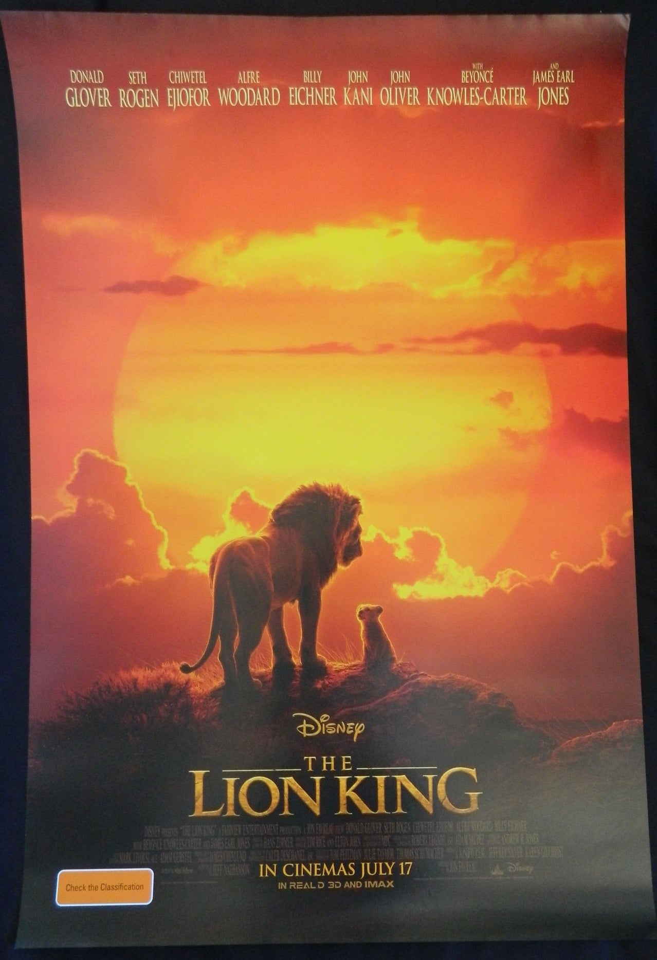 LION KING (IMAX) (2019)— Original Australian one sheet movie poster.