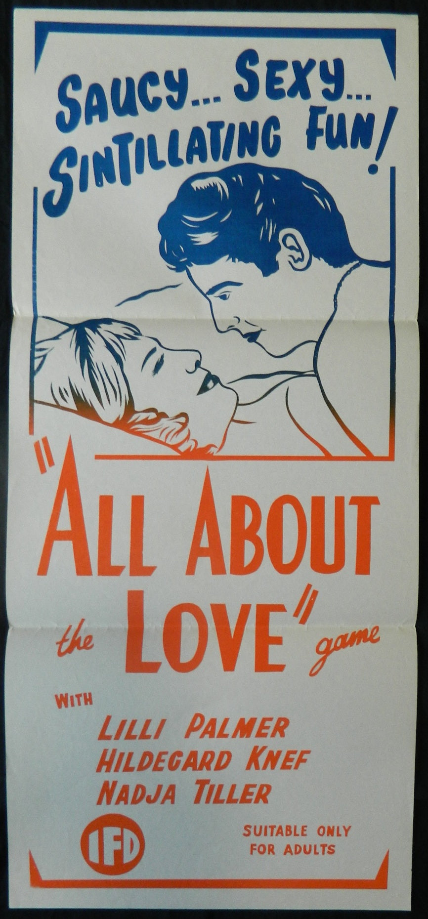 ALL ABOUT LOVE  (1964)— Original Australian daybill movie poster.