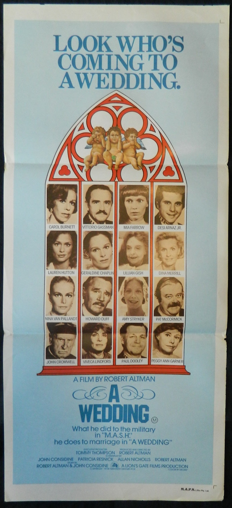 A WEDDING (1978)— Original Australian daybill movie poster.