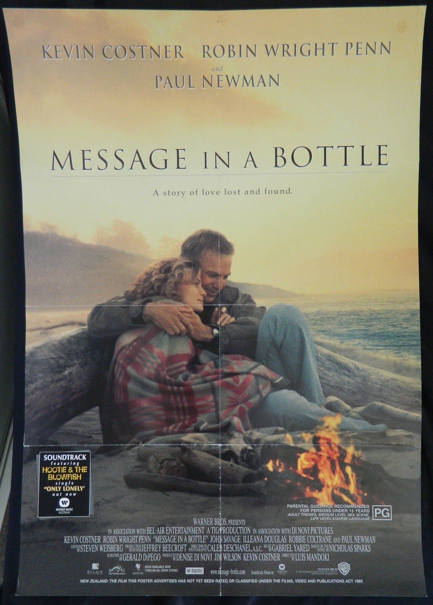 MESSAGE IN A BOTTLE (1999)— Original Australian one sheet movie poster.