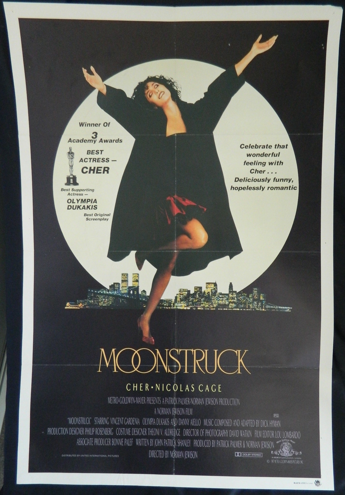 MOONSTRUCK (1987)— Original Australian one sheet movie poster.