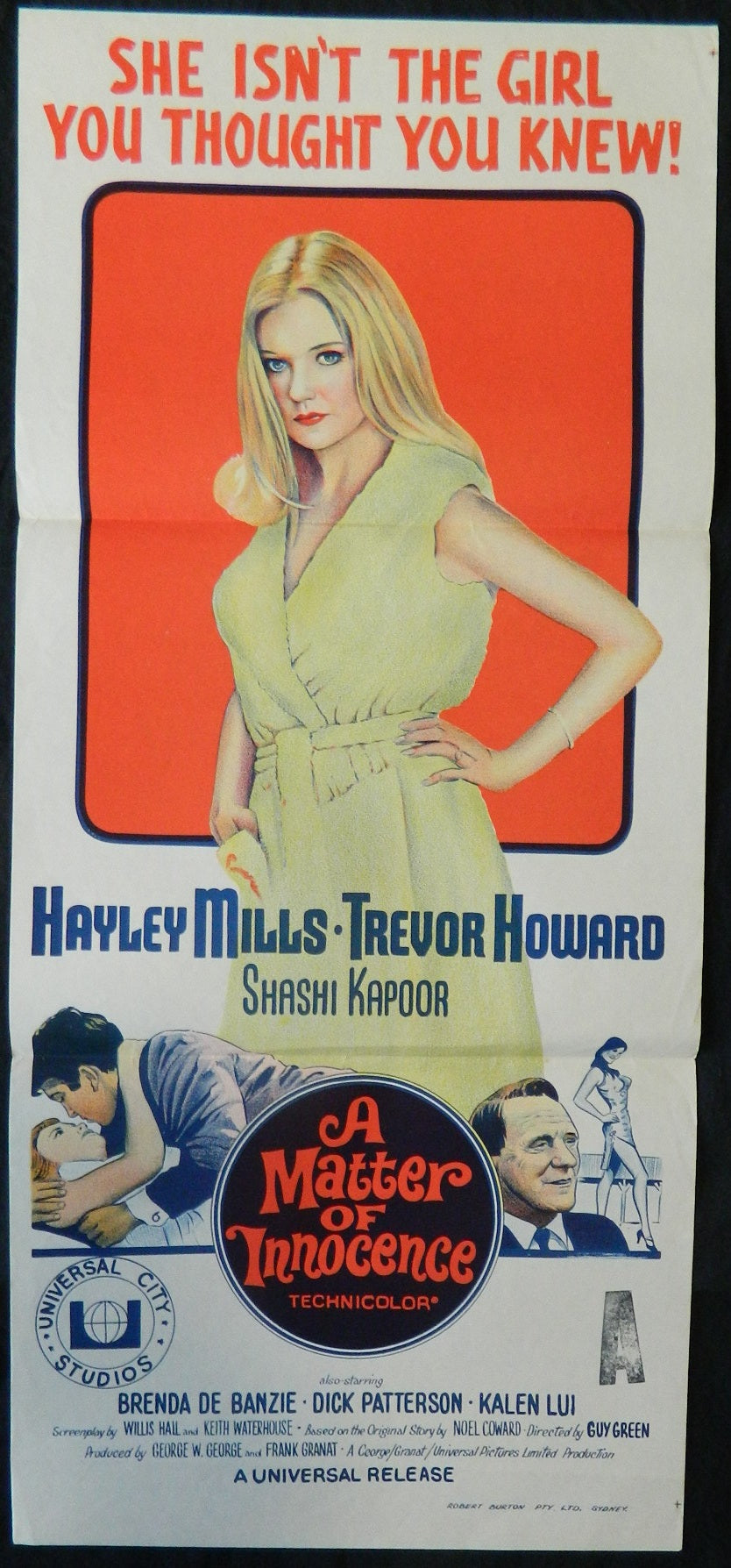 A MATTER OF INNOCENCE (1968)— Original Australian daybill movie poster.