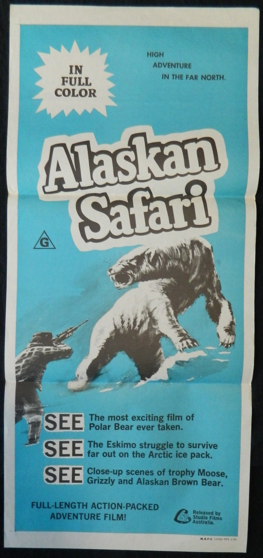 ALASKAN SAFARI (1968— Original Australian daybill movie poster.