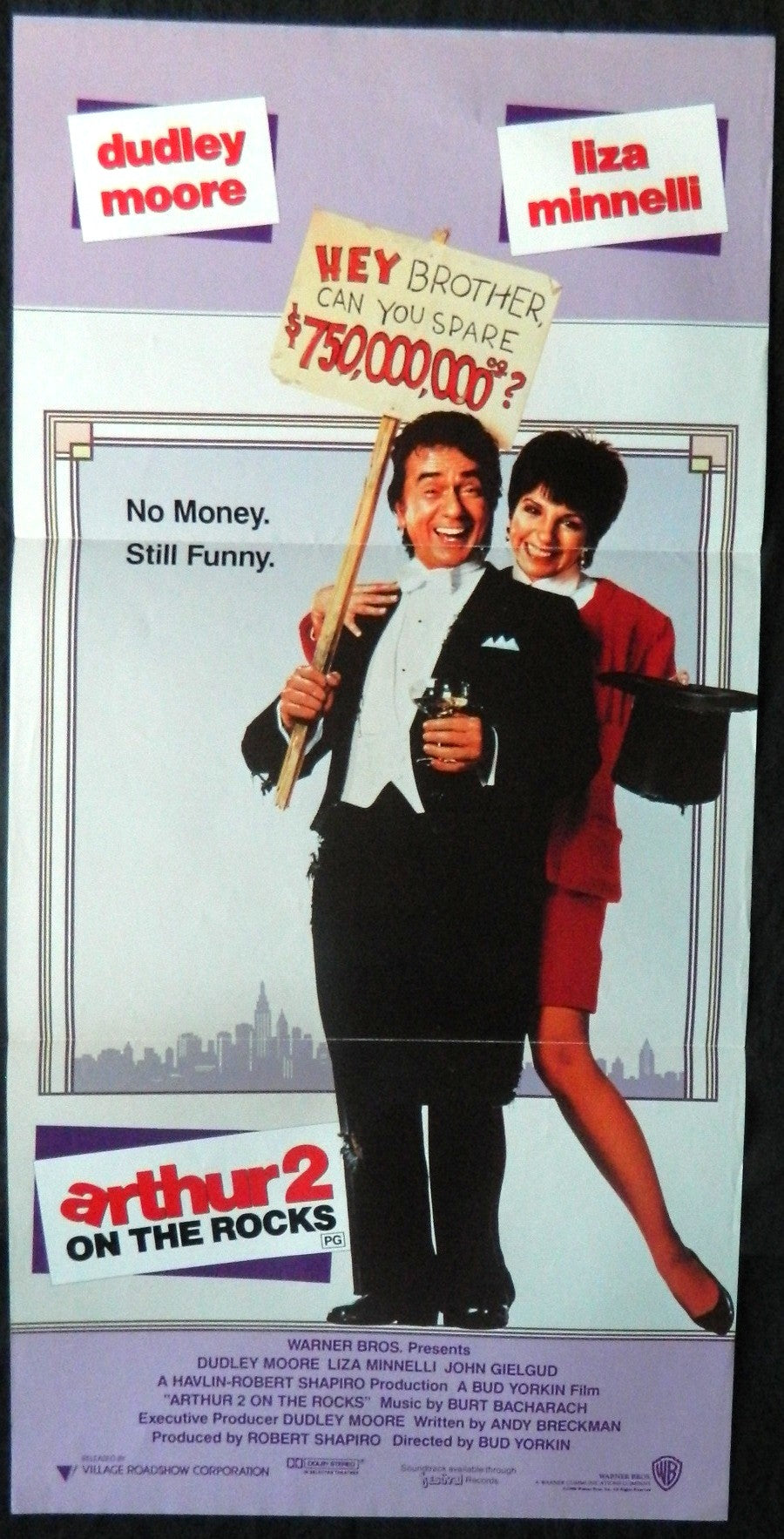 ARTHUR 2 ON THE ROCKS  (1988)— Original Australian daybill movie poster.