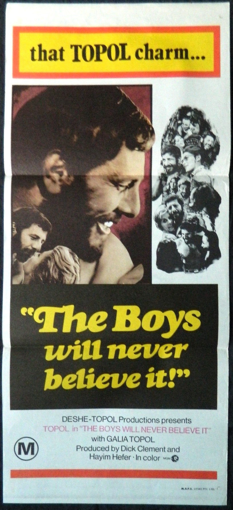 BOYS WILL NEVER BELIEVE IT (1971)— Original Australian daybill movie poster.