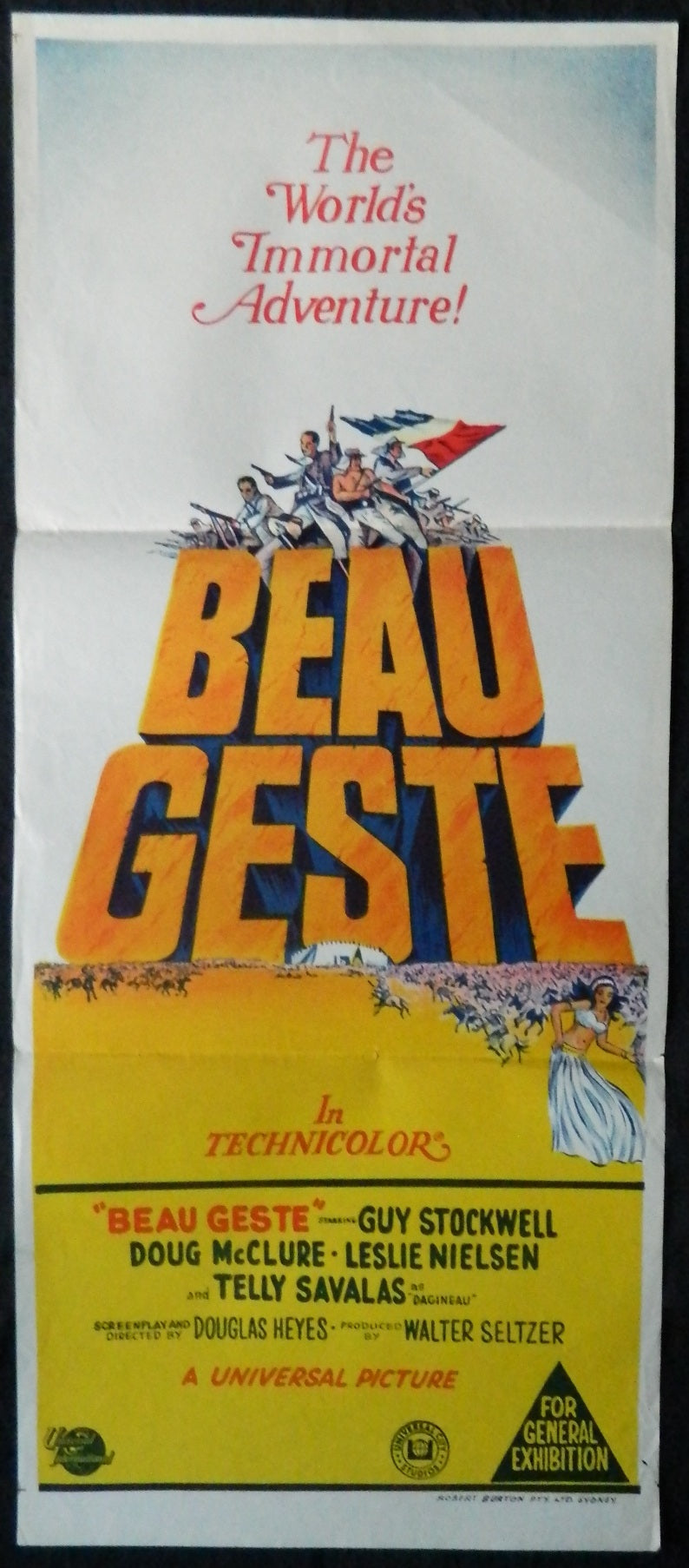 BEAU GESTE (1977)— Original Australian daybill movie poster.
