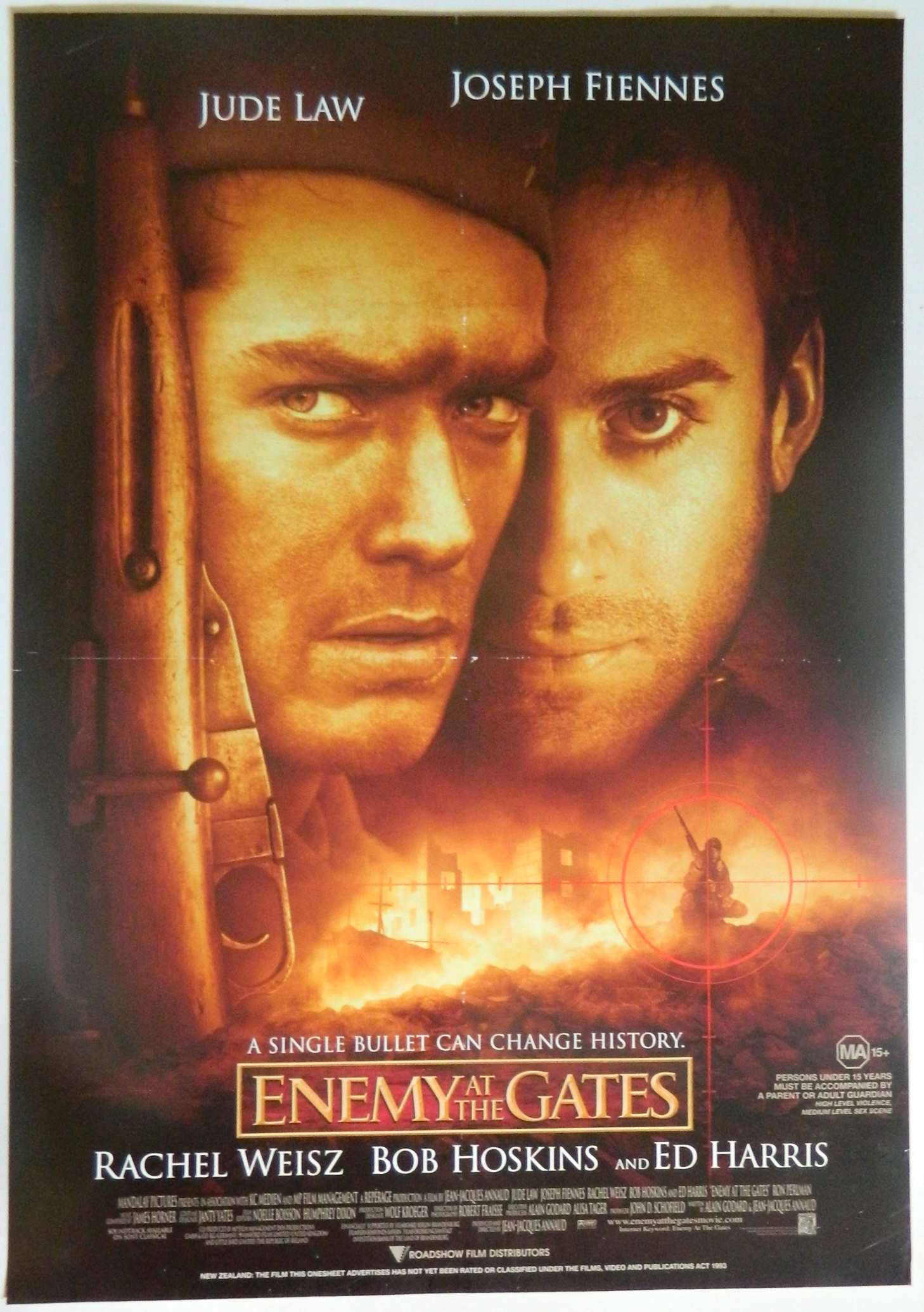 ENEMY AT THE GATES  (2001)— Original Australian one sheet movie poster