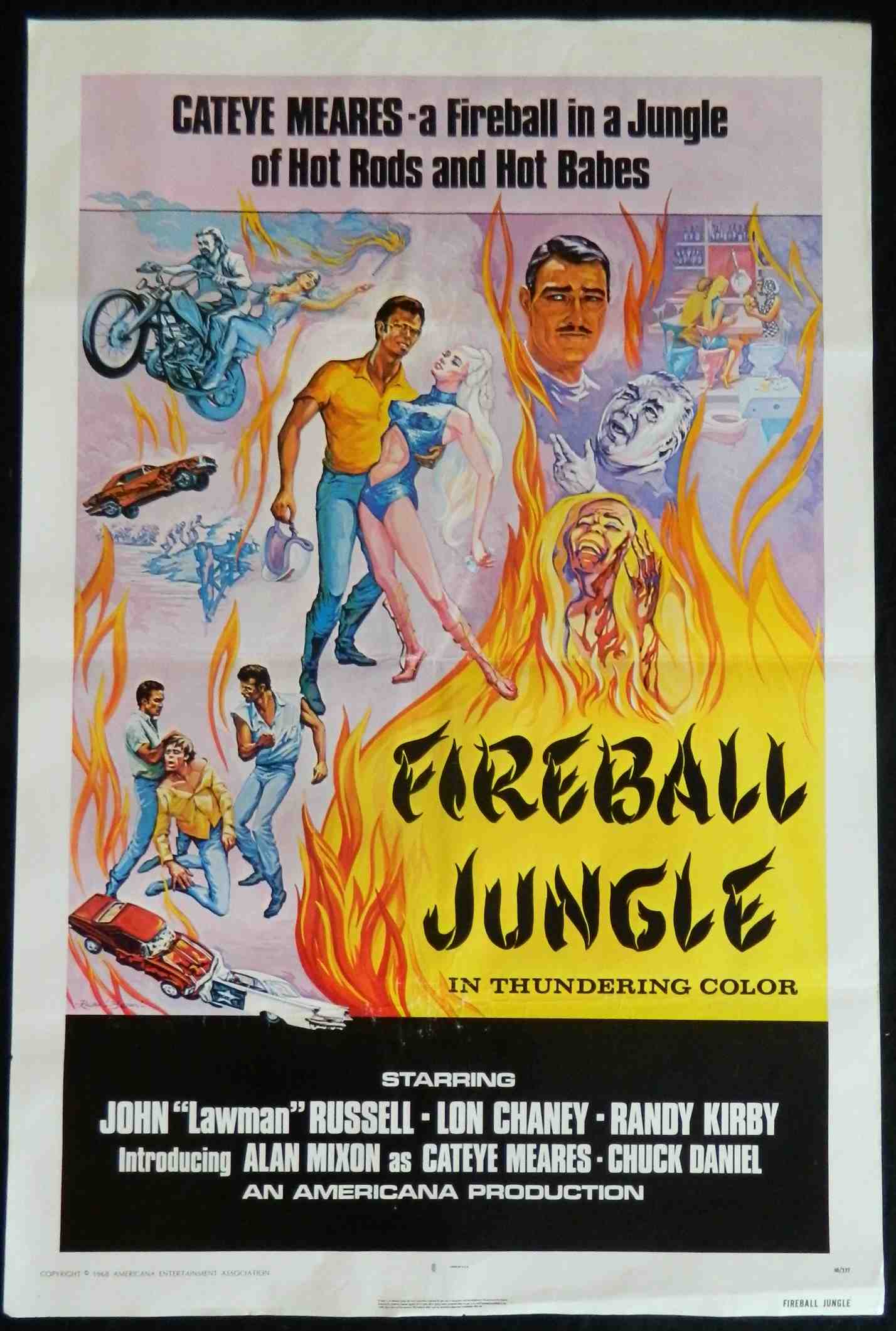 FIREBALL JUNGLE (1968)— Original Australian one sheet movie poster