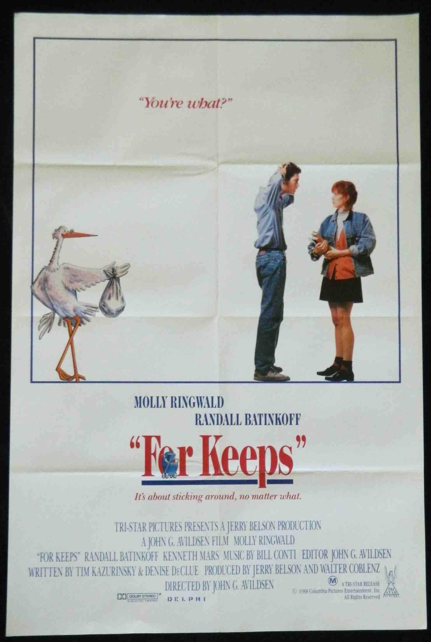 FOR KEEPS (1988)— Original Australian one sheet movie poster