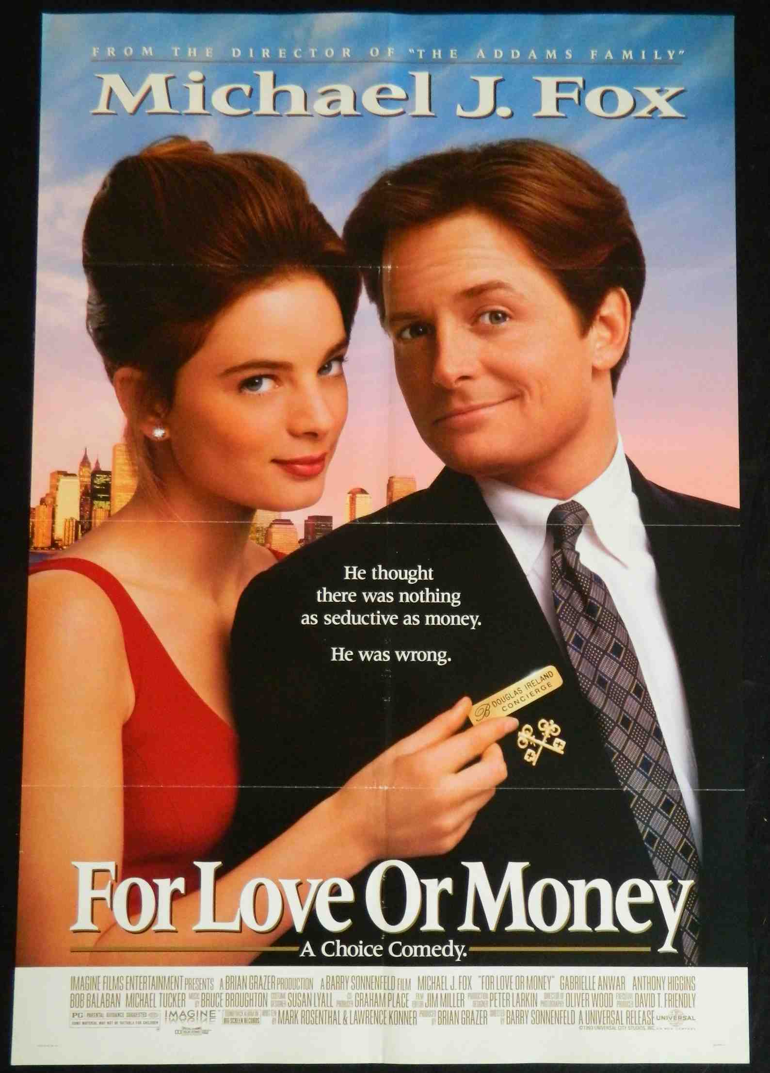 FOR LOVE OR MONEY (1993)— Original Australian one sheet movie poster