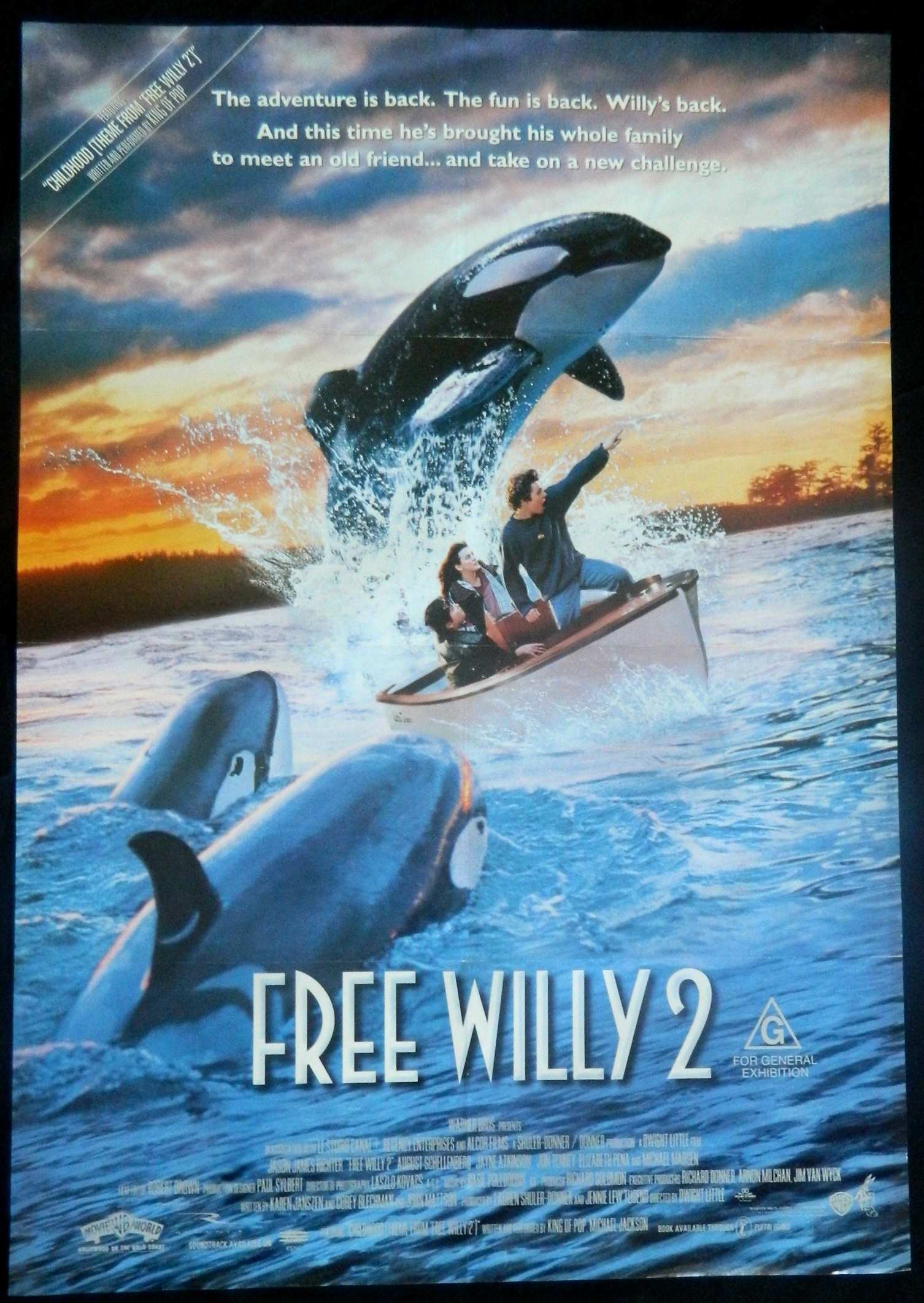 FREE WILLY 2 (1995)— Original Australian one sheet movie poster