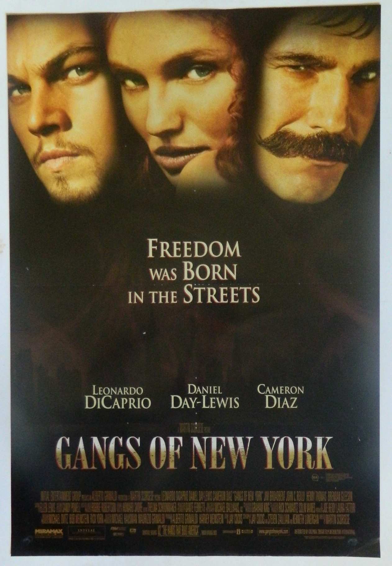 GANGS OF NEW YORK (2002)— Original Australian one sheet movie poster