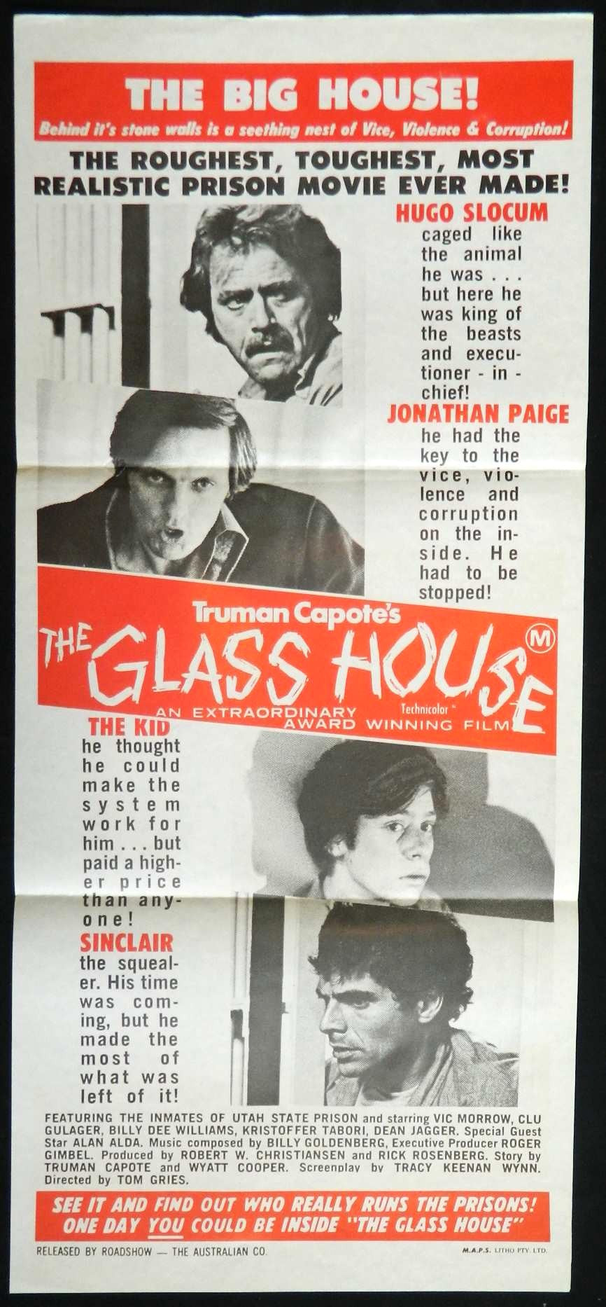 THE GLASS HOUSE (1972) — Original Australian daybill movie poster