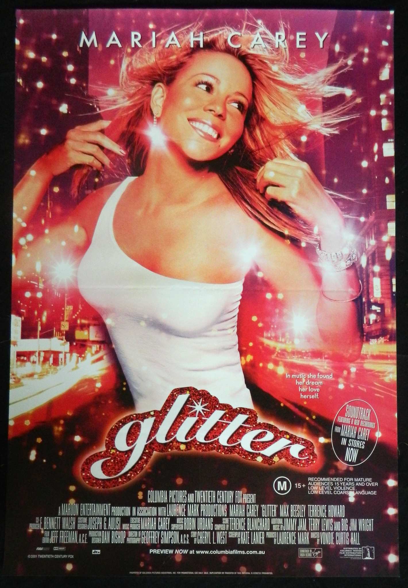GLITTER (2001)— Original Australian one sheet movie poster
